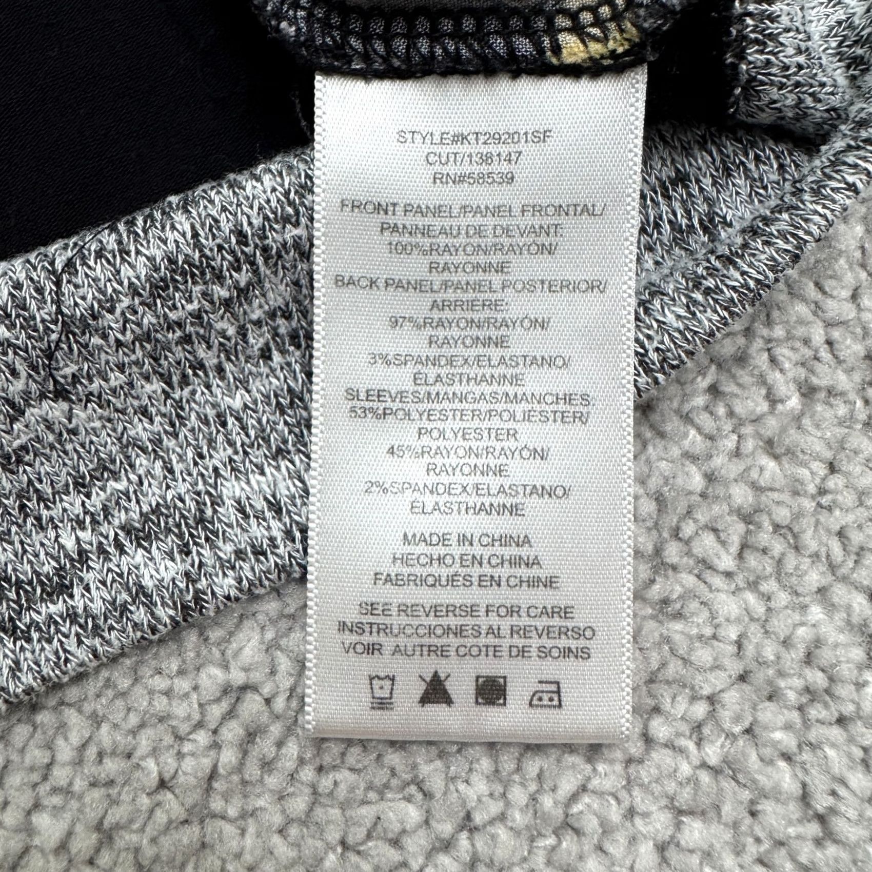 Vintage Kut From The Cloth Sweater womens XS Black Gray Floral Raglan Stretch Pullover Size XS / US 0-2 / IT 36-38 - 6 Thumbnail
