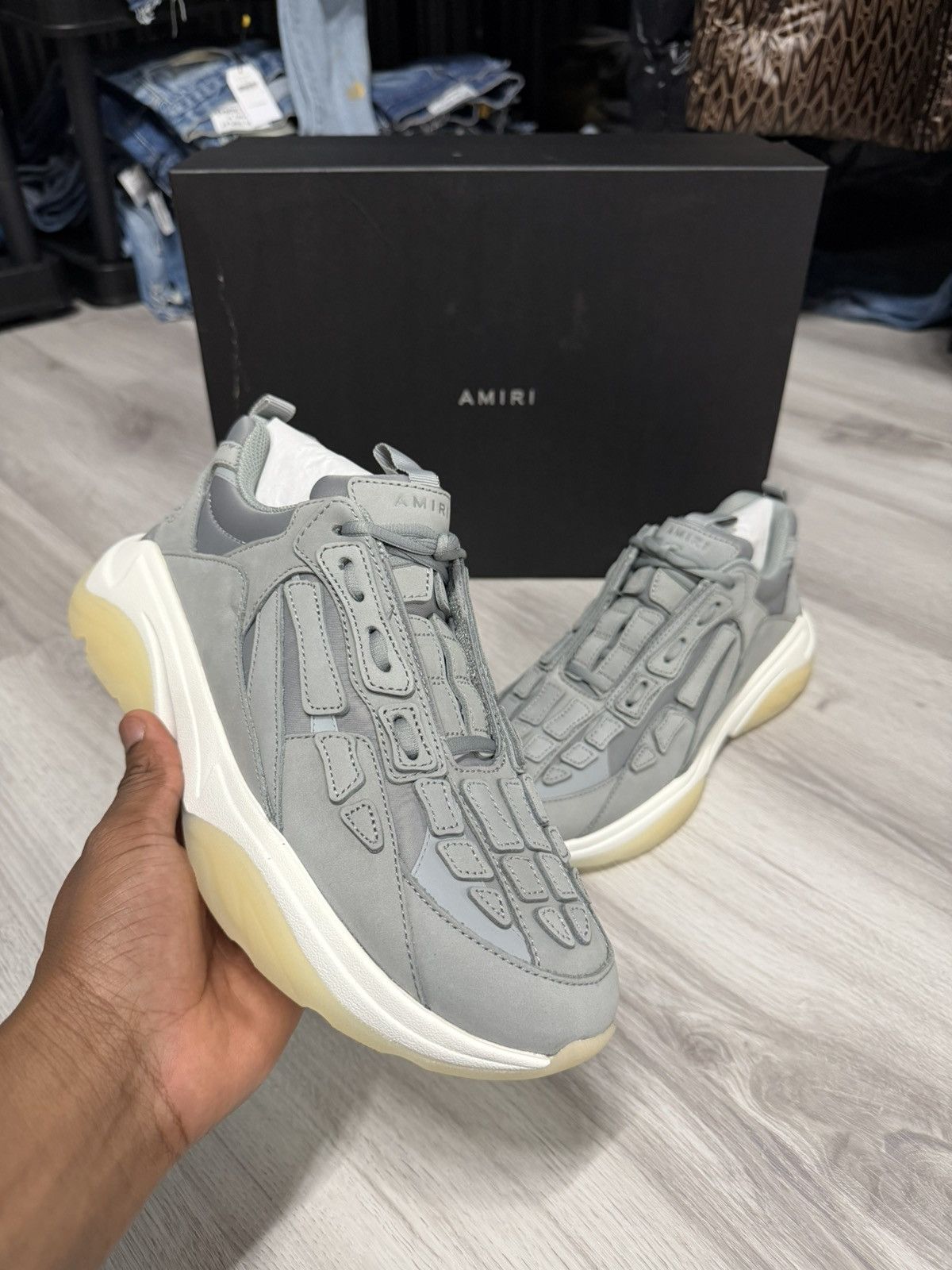 Amiri Amiri Bone Runner Grey Sneakers Size US 9 / EU 42 - 1 Thumbnail