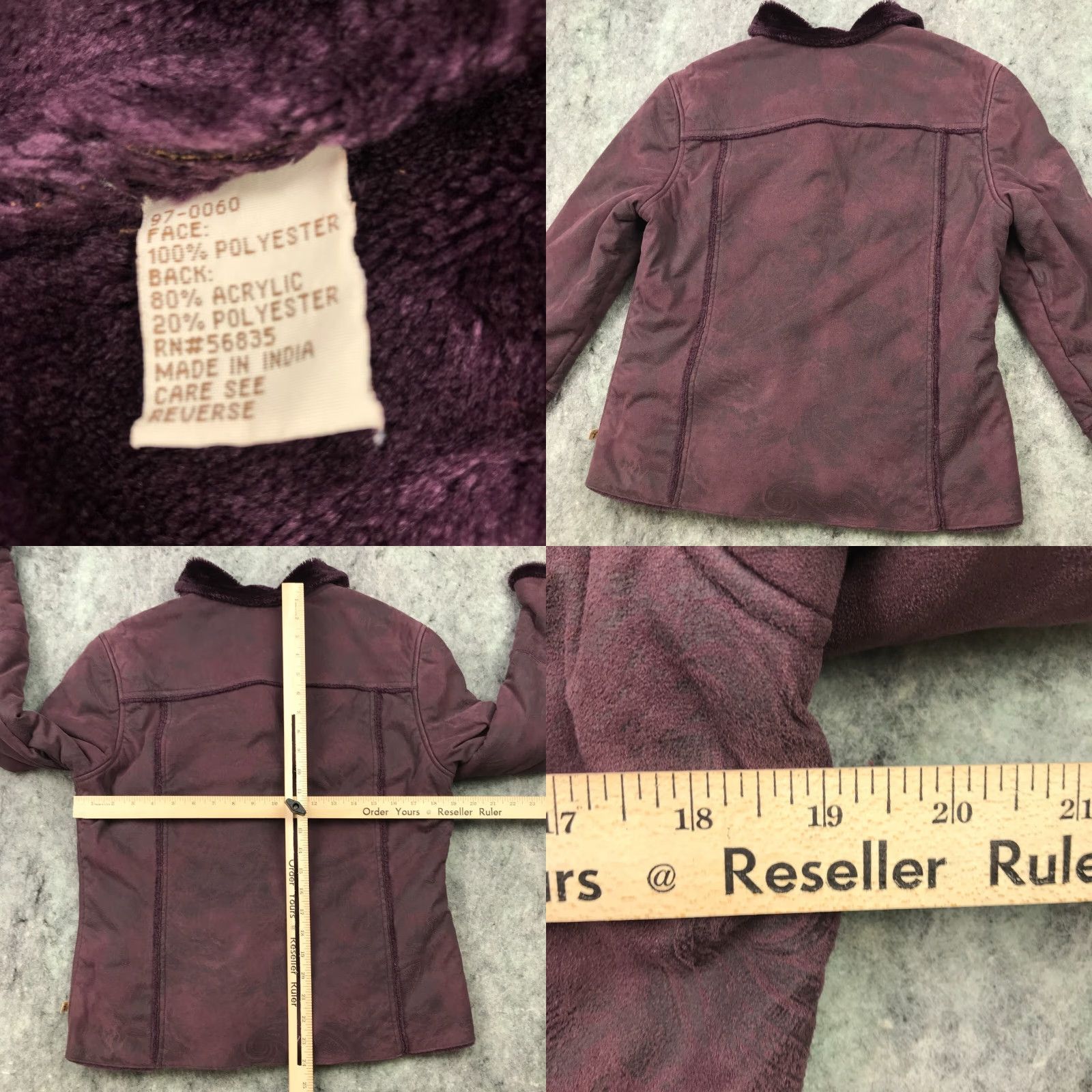 Vintage Cabela's Dick Idol Womens Jacket Medium Maroon Faux Suede Faux Fur Lining Paisley Pattern Button Up Casual Jacket Womens M Purple/Maroon Size M / US 6-8 / IT 42-44 - 8 Thumbnail