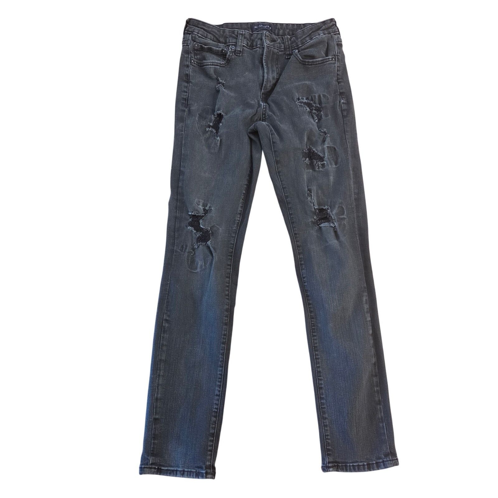Aeropostale Aeropostale Distressed Black Skinny Jeans - Size 30/32 Size US 30 / EU 46 - 1 Thumbnail
