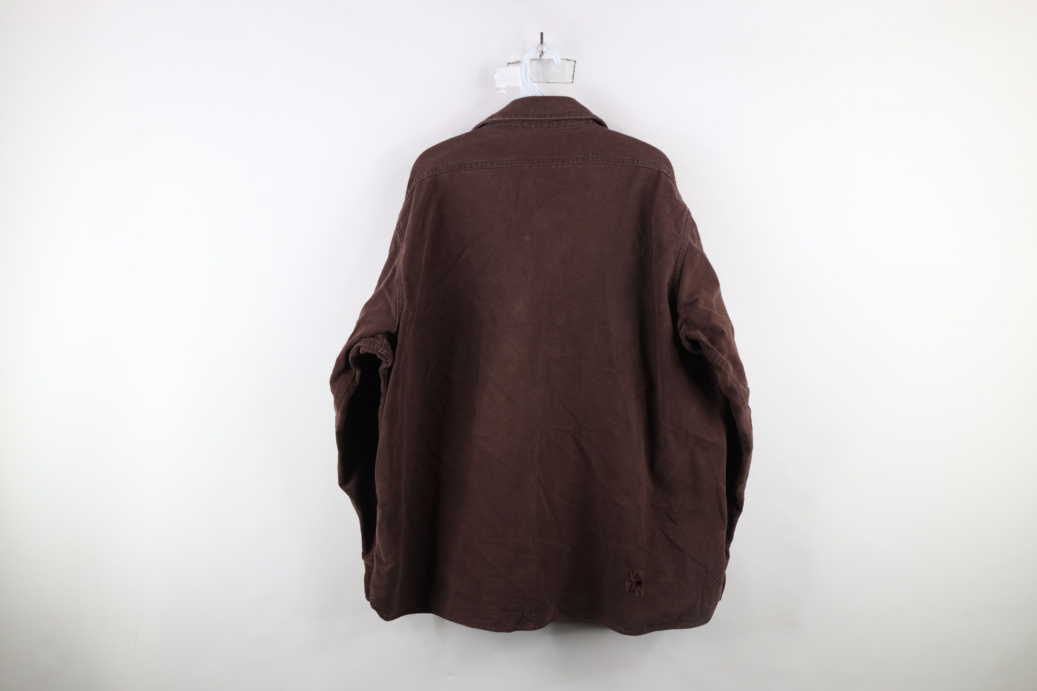 Vintage × Woolrich Woolen Mills Vintage 70s Woolrich Chamois Cloth Button Shirt Brown USA Size US XXL / EU 58 / 5 - 13 Thumbnail