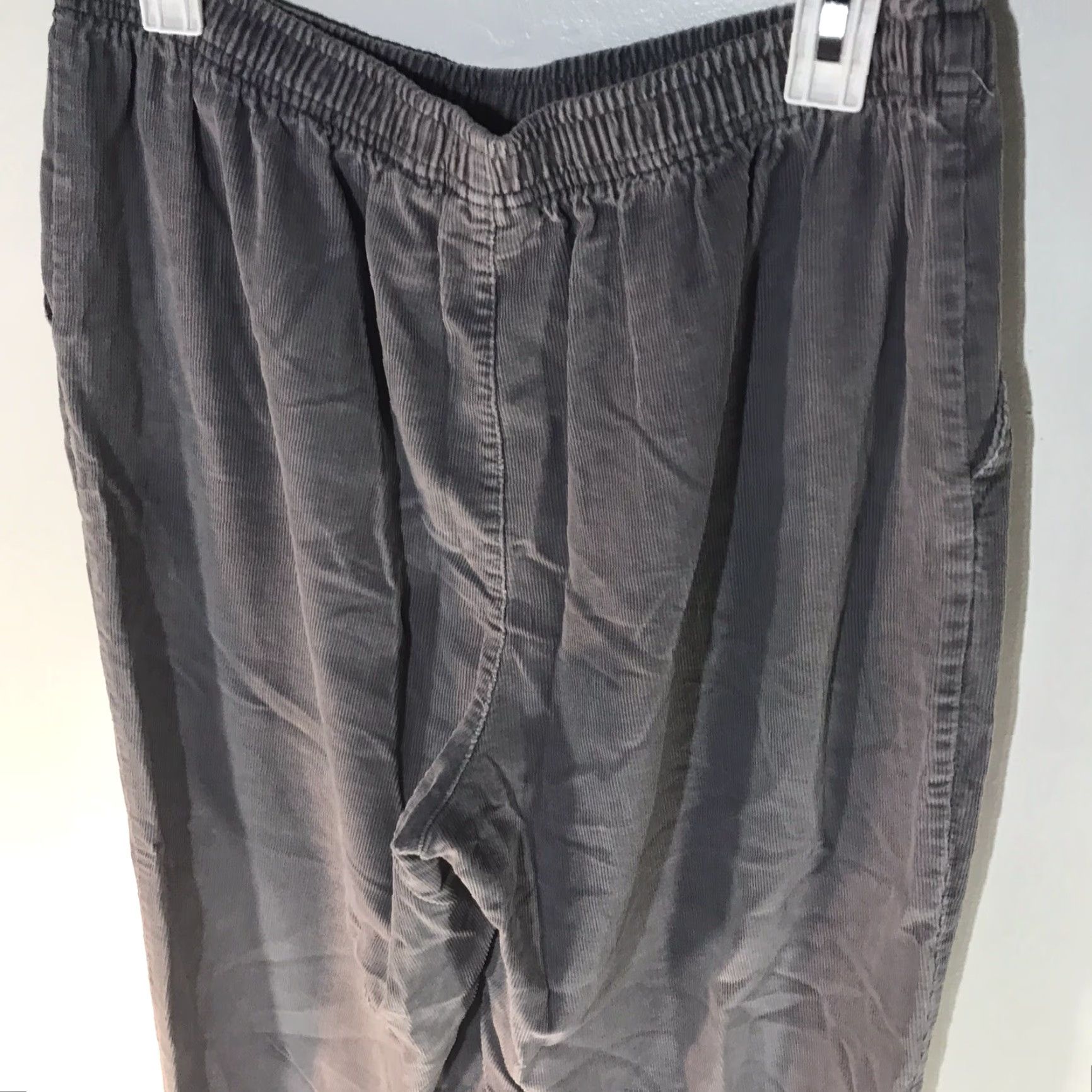 Vintage Cabin Creek Womens Petite 16P Gray Corduroy Pull-On Paperbag Waist Pants Size 38" / US 16 / IT 52 - 5 Thumbnail