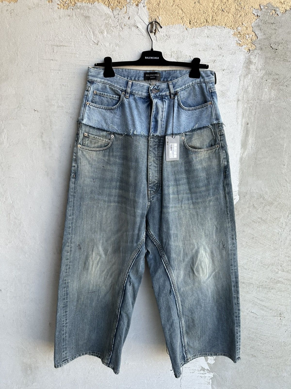 Balenciaga Balenciaga cut up baggy pants jeans black | Grailed