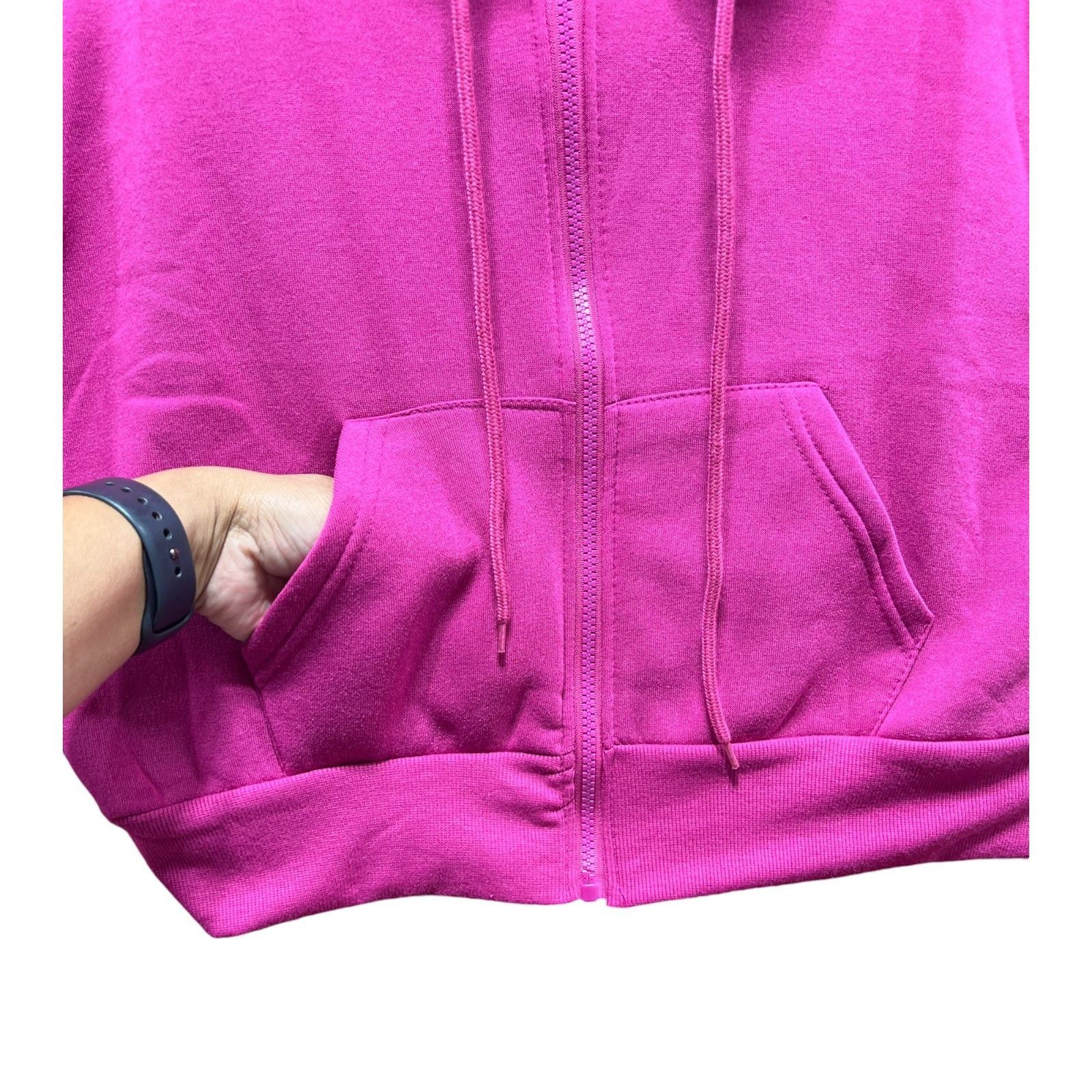 Other Rue + - Women's Long Sleeve Hooded Sweatshirt - Dark Pink - Size M / US 6-8 / IT 42-44 - 11 Thumbnail