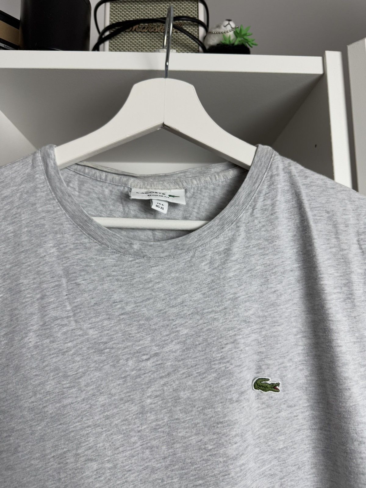 Designer × Lacoste Lacoste basic grey t-shirt / tee XL designer luxury tennis Size US XL / EU 56 / 4 - 4 Thumbnail
