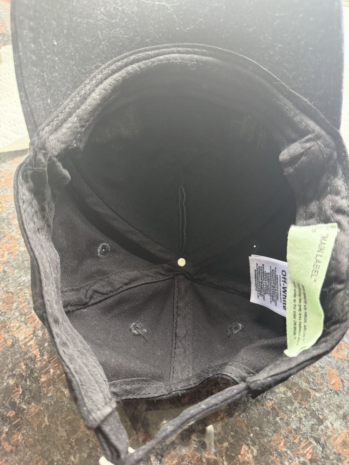 Off-White Off-White Black Cap with Neon Green Glow logo Size ONE SIZE - 6 Thumbnail