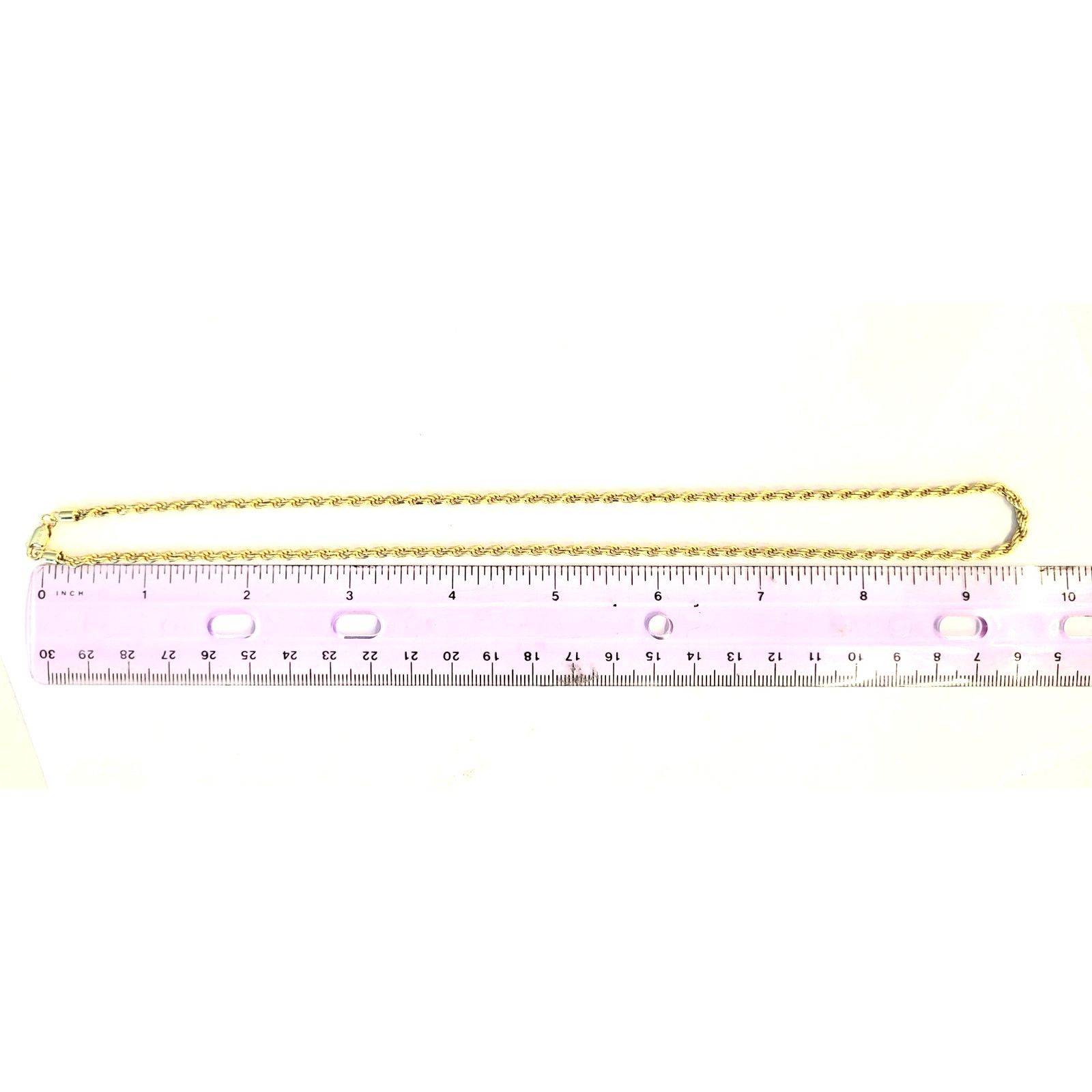Other Sterling Silver 925 3mm Rope Italy Necklace Gold Color 20" Size ONE SIZE - 5 Thumbnail
