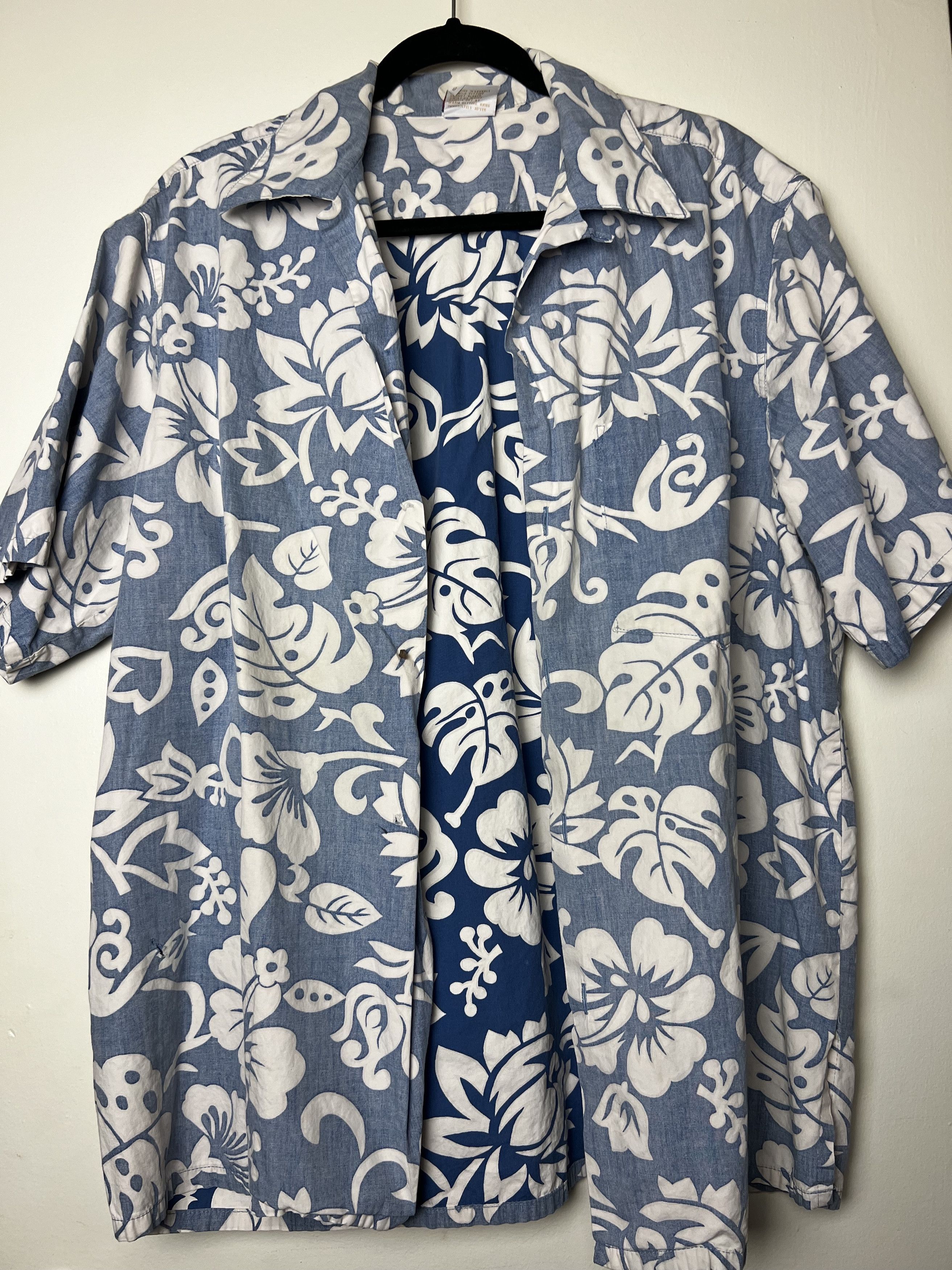 Vintage Vntg 80s Hawaiian Shirt: Barefoot in Paradise Aloha Print Size US L / EU 52-54 / 3 - 6 Thumbnail