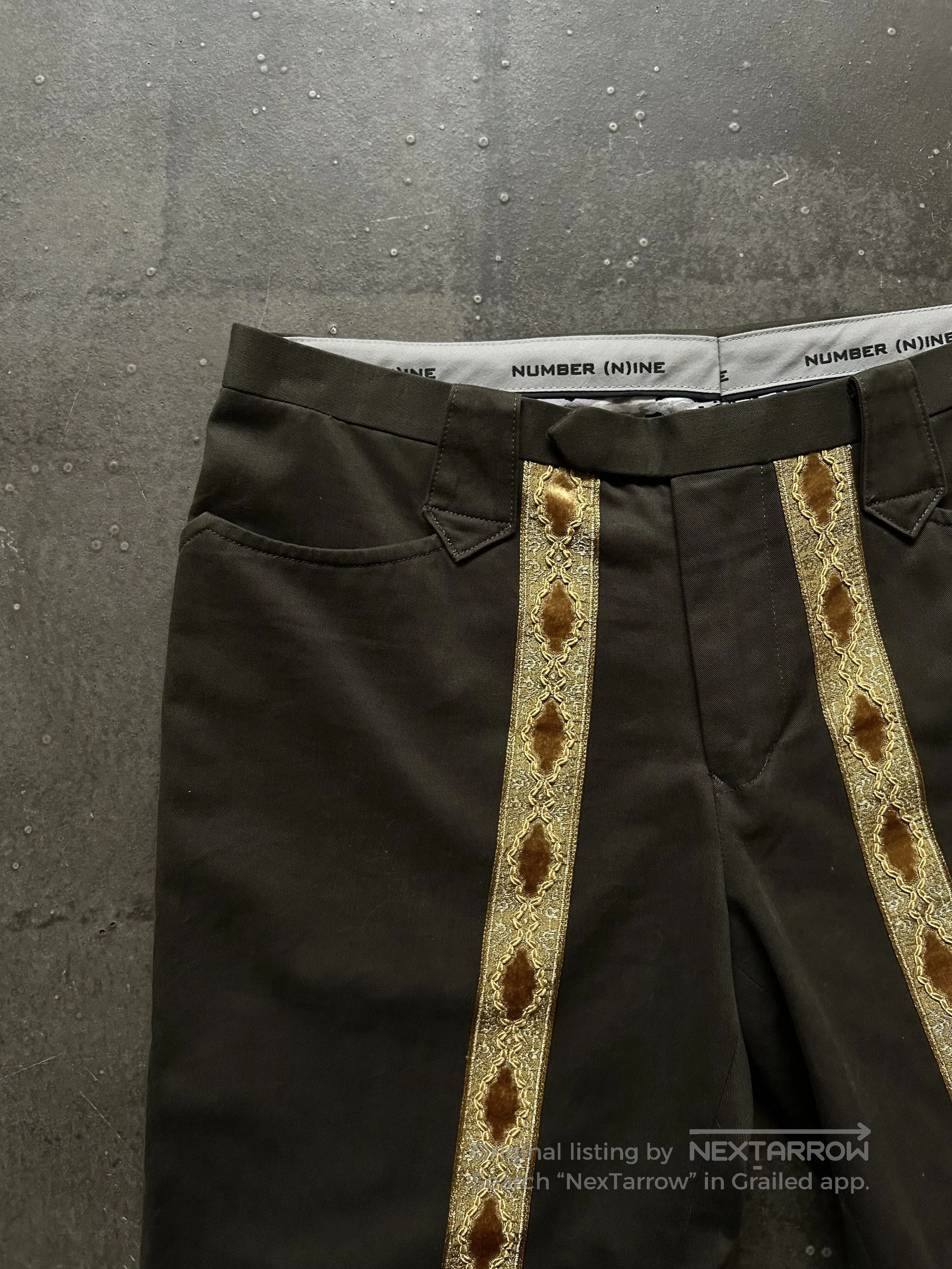 Number (N)ine embroidered shorts with gold trim. Size US 30 / EU 46 - 6 Thumbnail