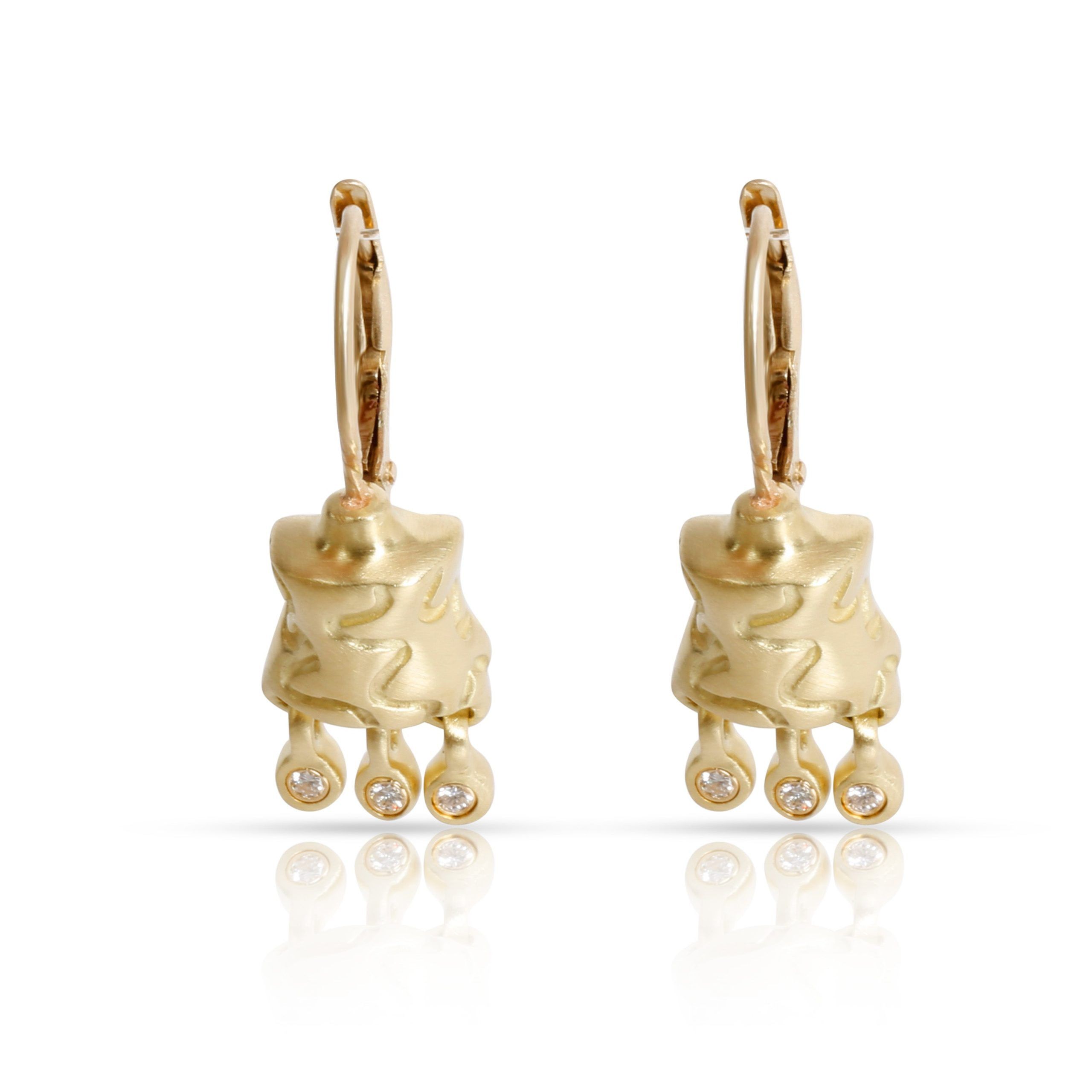 image of Lisa Jenks Diamond Earrings 14K, 18K Yellow Gold 0.06 Ctw, Women's
