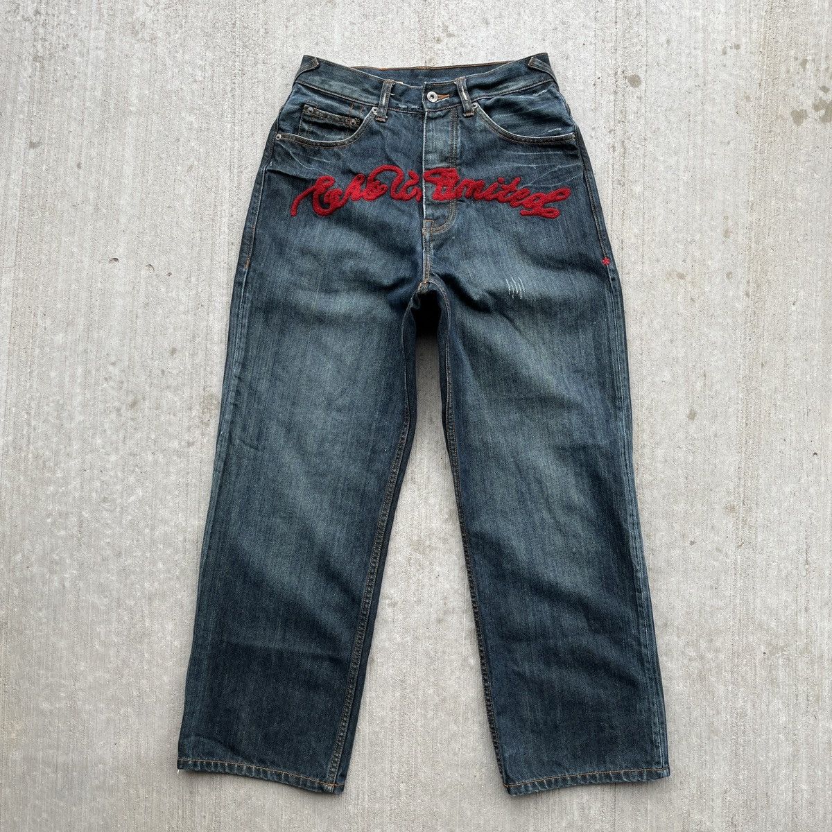 image of Ecko Unltd x Jnco Vintage Ecko Unlimited Jeans Baggy Y2K in Dark Blue, Men's (Size 30)