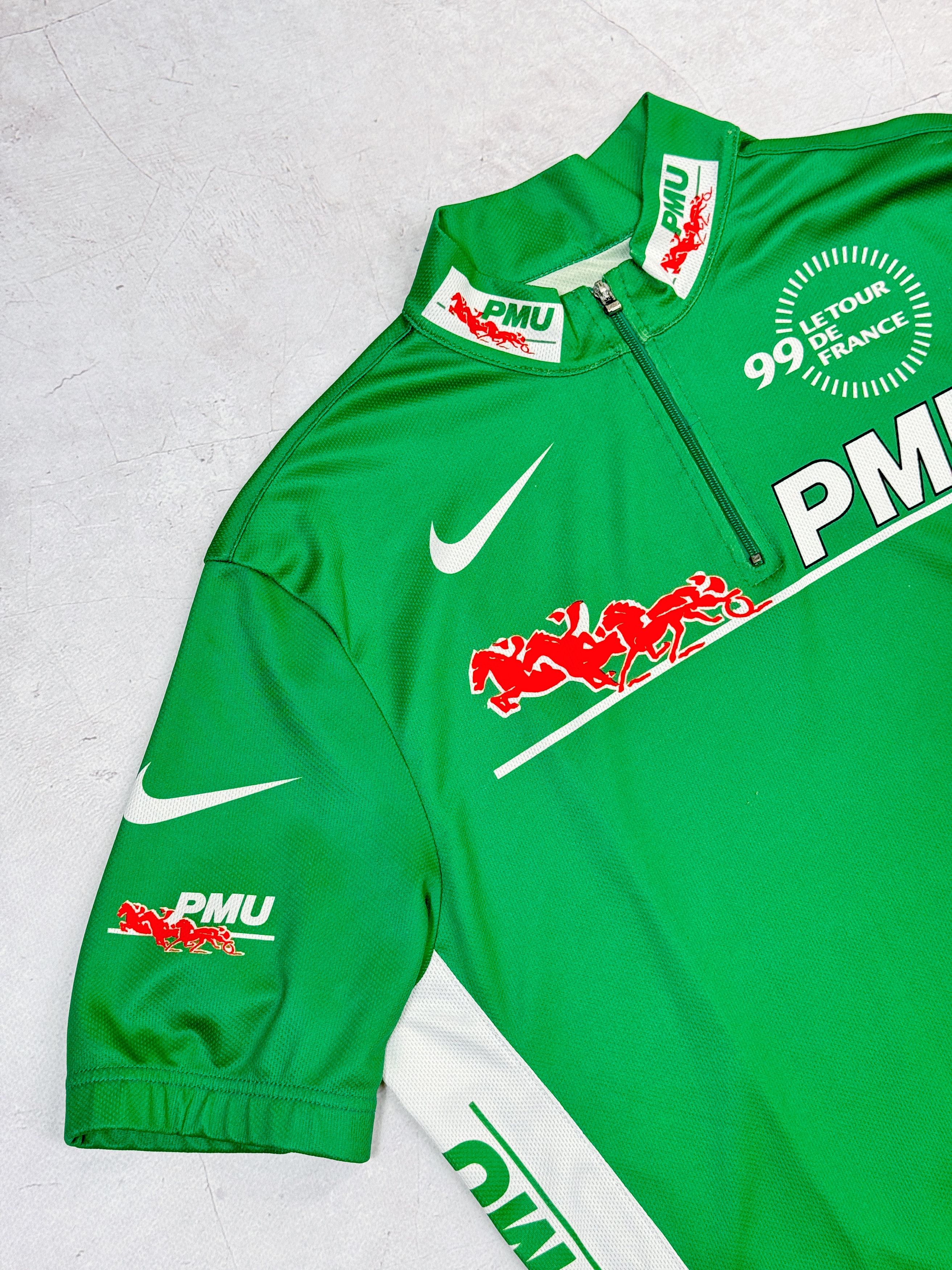 Nike × Vintage Vintage Nike Cycling Jersey Tour de France 1999 PMU Size US L / EU 52-54 / 3 - 8 Thumbnail