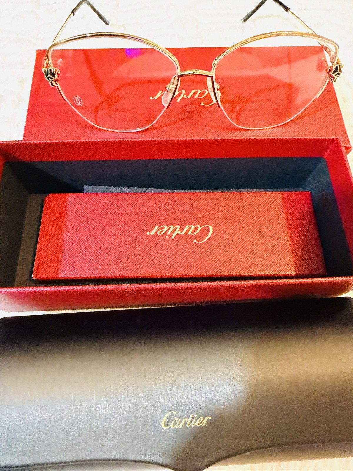 Cartier Cartier Eyeglasses Panthère CT03700 001 Size ONE SIZE - 9 Thumbnail