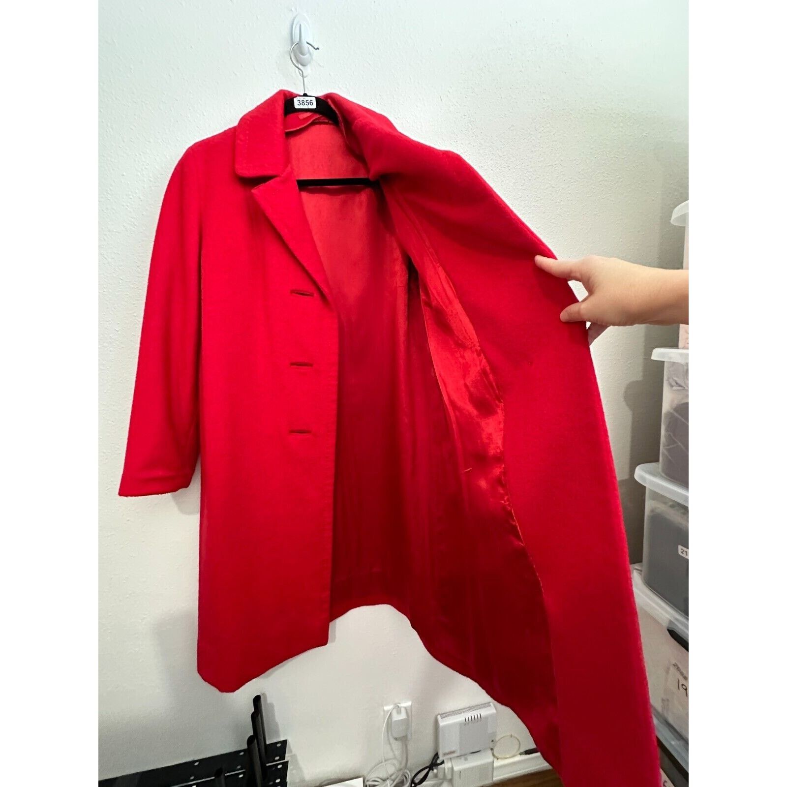 Other Red Felt Long Sleeve Single Button Heavy Long Line Jacket L Size L / US 10 / IT 46 - 11 Thumbnail