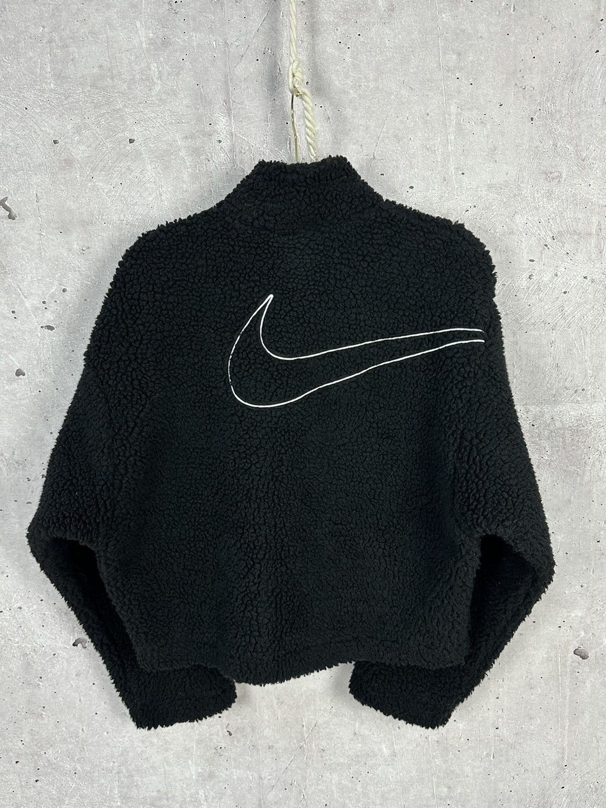 Nike × Nike ACG Nike Sportswear Sherpa Swoosh Black Crop Zip Jacket Size M / US 6-8 / IT 42-44 - 6 Thumbnail