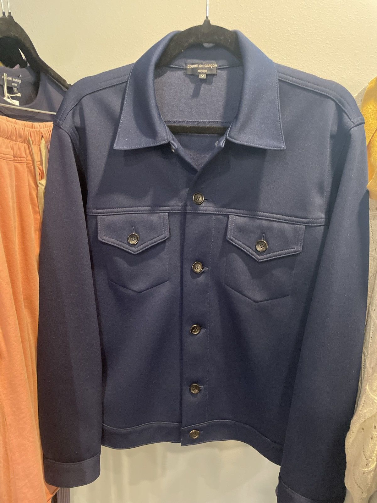 Comme des Garcons Homme AW03 Comme Des Garçon Homme Navy Trucker Jacket👕 *Very RARE* Size US M / EU 48-50 / 2 - 1 Thumbnail
