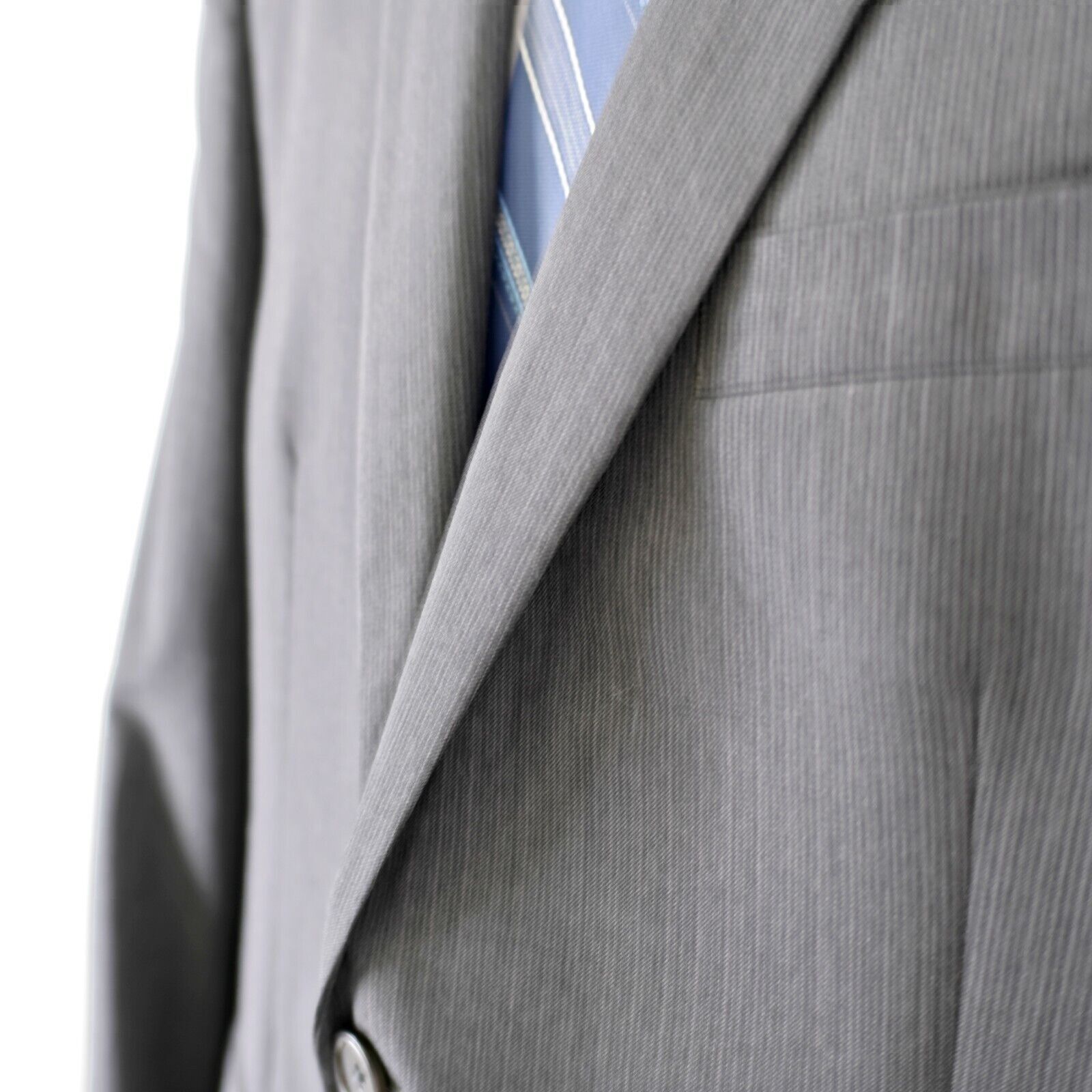 DKNY Dkny 2 Wool Gray Striped 2 Button Piece Suit 40R Or Slim 42R Size 40R - 7 Thumbnail