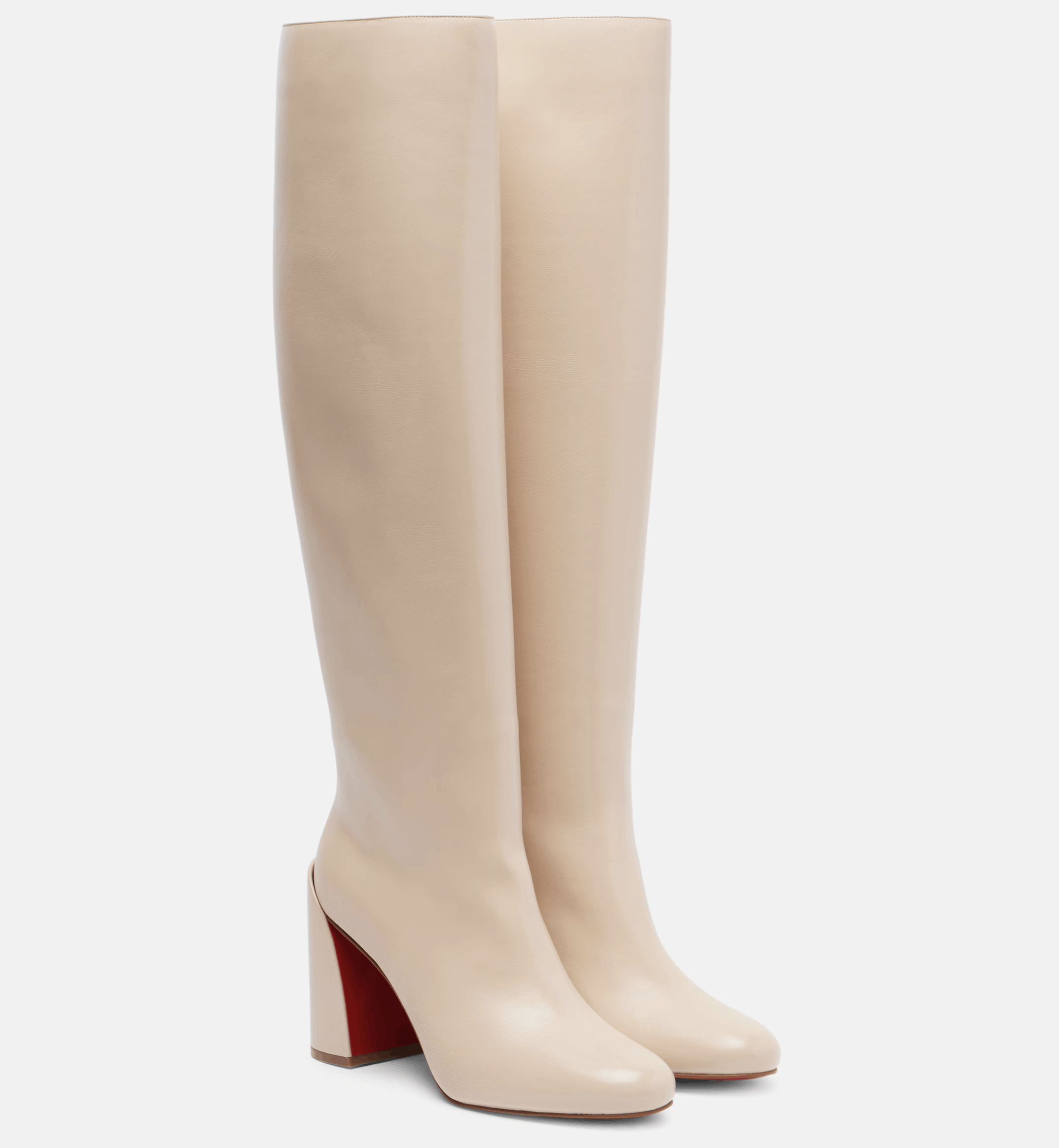 Christian Louboutin Janitta 85 Pearl Beige Sugar Leather Knee High Heel Boot 37 Size US 7 / IT 37 - 1 Thumbnail