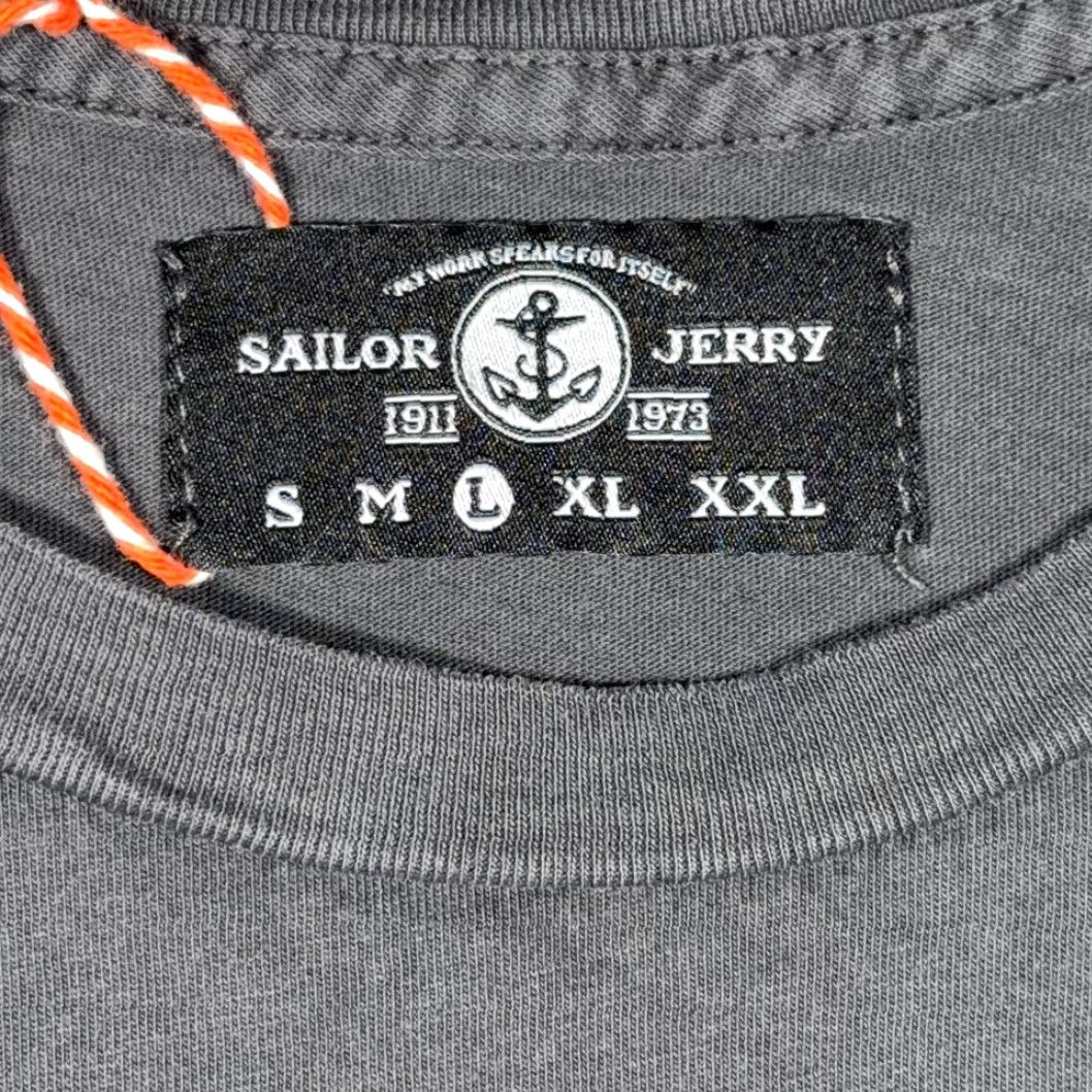 Vintage Sailor Jerry Shirt Adult LARGE Gray Spiced Rum Tattoo Eagle Norman Collins USA Size US L / EU 52-54 / 3 - 3 Thumbnail