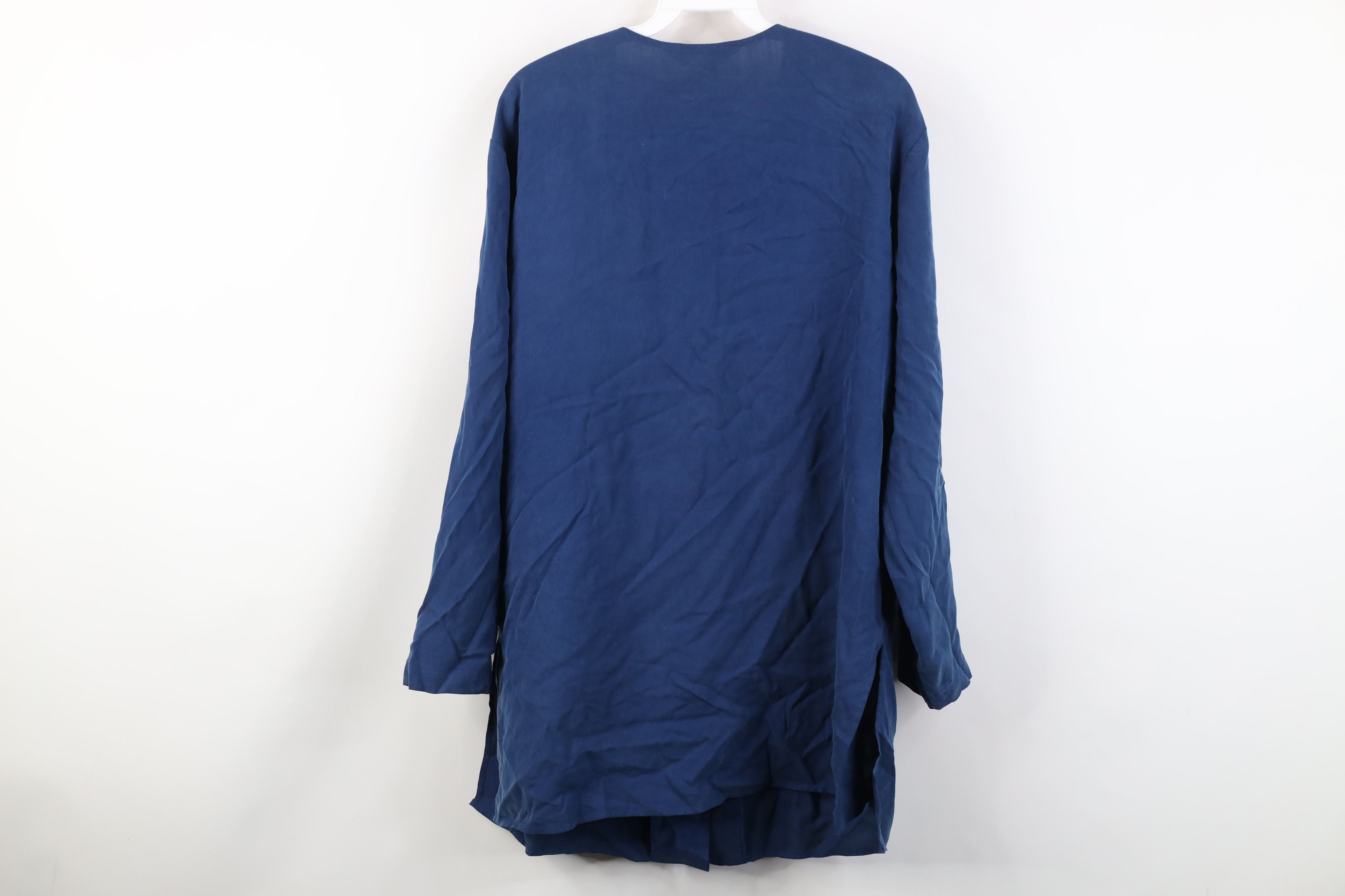 Vintage Vintage 90s Streetwear Oversized Silk Button Shirt Blue Size M / US 6-8 / IT 42-44 - 12 Thumbnail