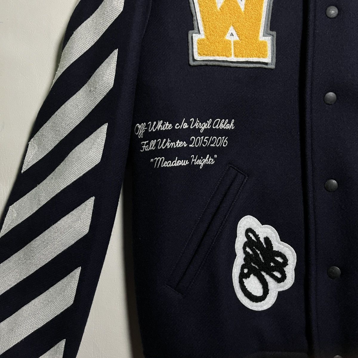 Off-White Off-White VIRGIL ABLOH 2015 Fall/Winter Letterman Jacket Size US XS / EU 42 / 0 - 5 Thumbnail