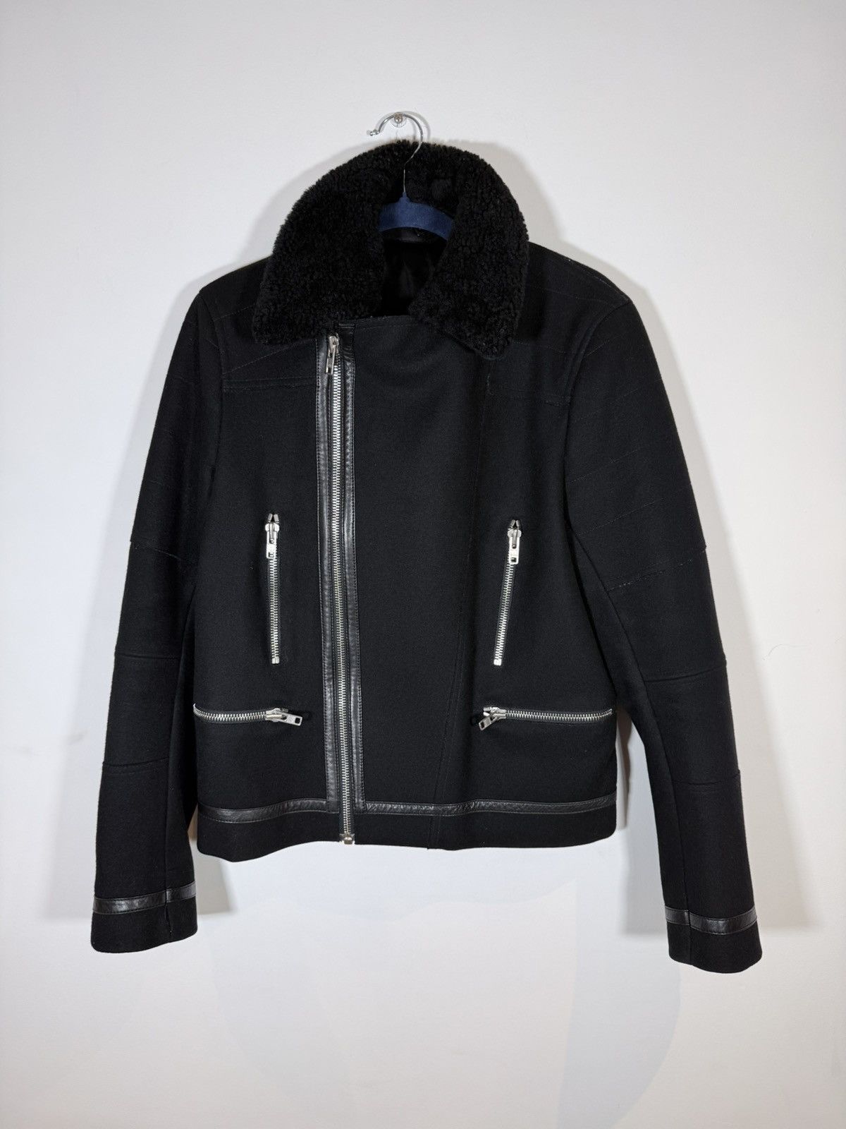 Sandro Sandro Paris Archive Wool Biker Jacket Size S / US 4 / IT 40 - 2 Thumbnail