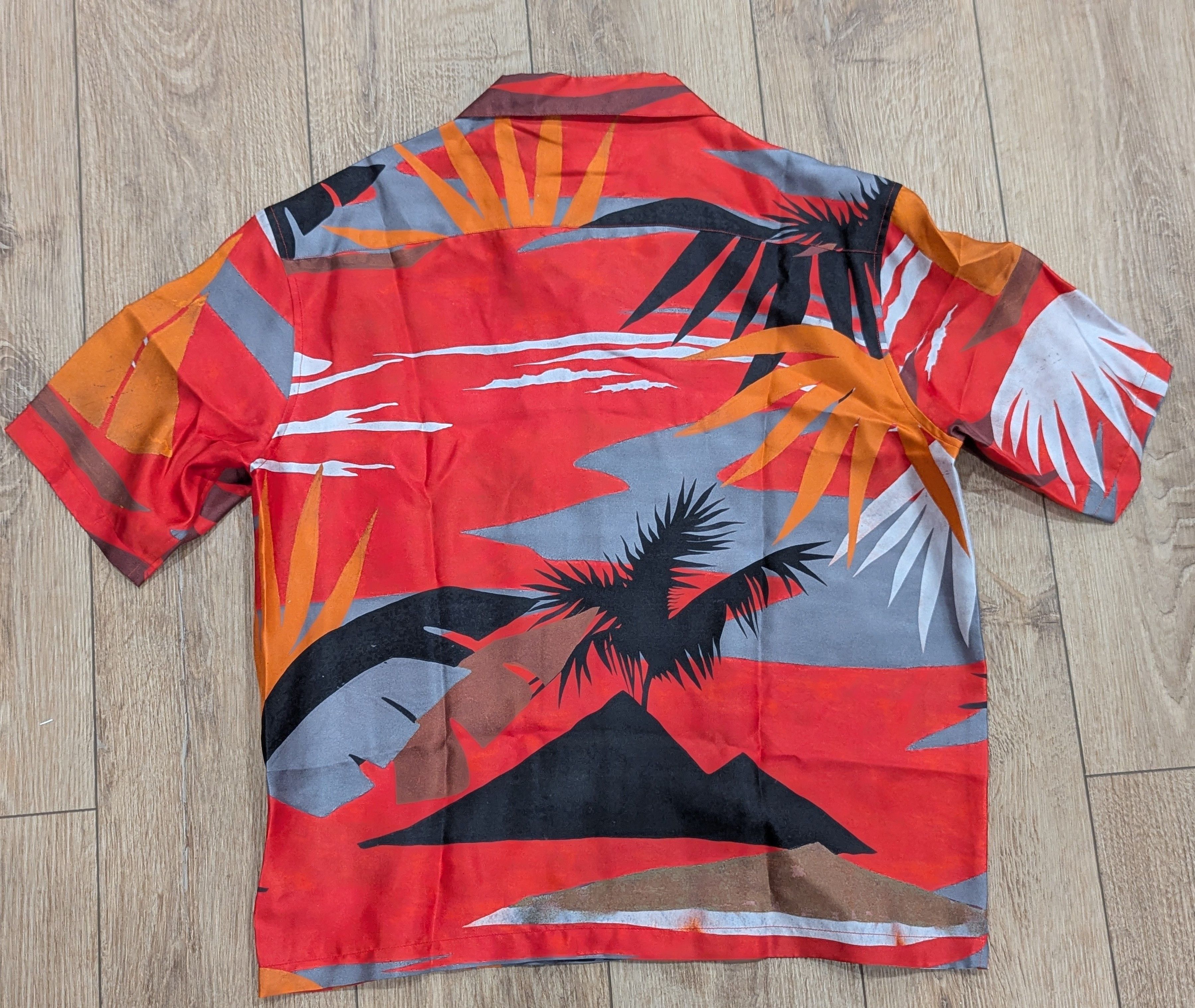 Palm Angels PALM ANGELS Hawaii Cropped Silk Button Up Shirt Muti 50 Size US M / EU 48-50 / 2 - 4 Thumbnail