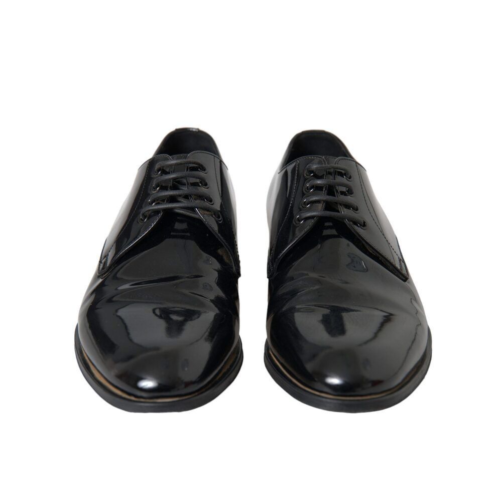 Dolce & Gabbana Dolce & Gabbana Black Patent Leather Derby Formal Dress Shoe Size US 9 / EU 42 - 2 Thumbnail