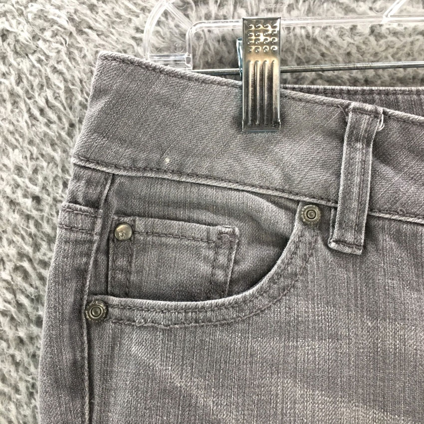 Vintage SOHO New York Gray Boyfriend Jeans Womens 2 Low Rise Distressed Zip Fly Button Size 26" / US 2 / IT 38 - 3 Thumbnail