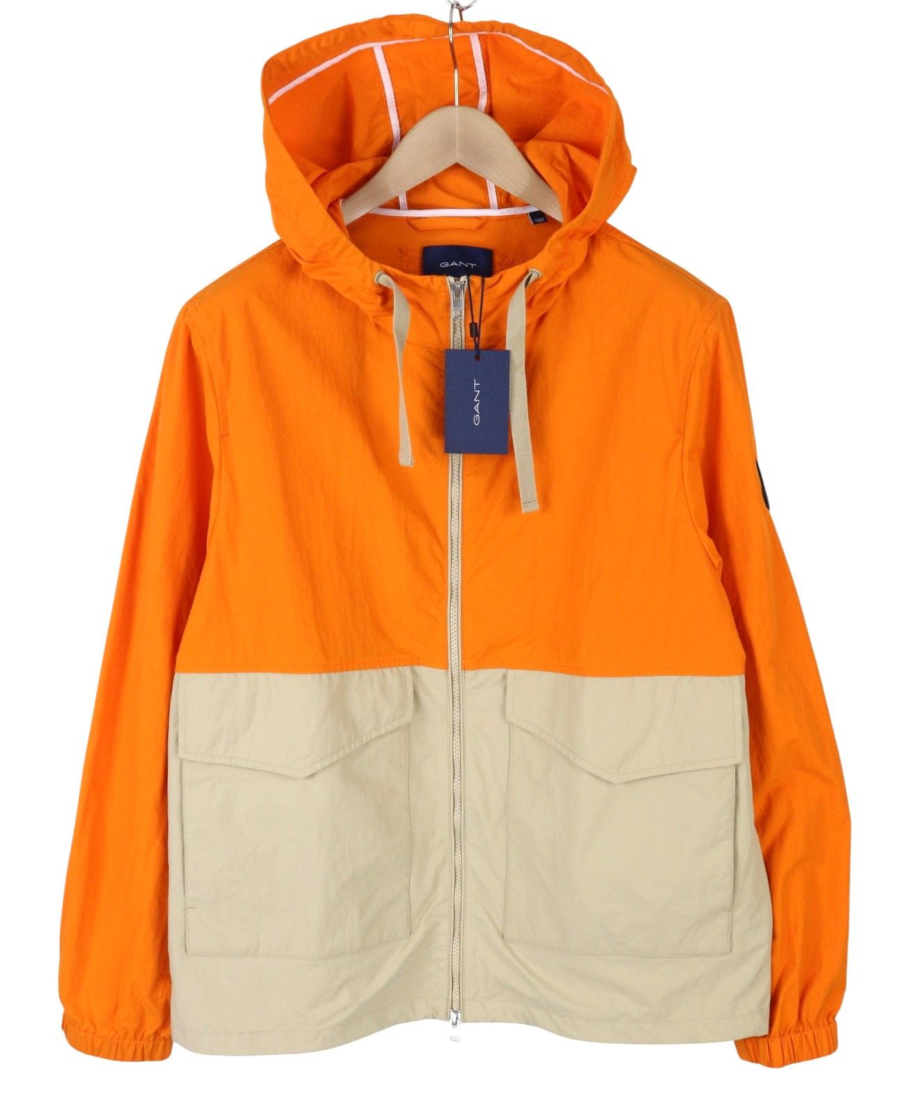 Gant COLOR BLOCKED WINDBREAKER M Dry Sand Hooded Jacket 87277 Size US M / EU 48-50 / 2 - 1 Thumbnail
