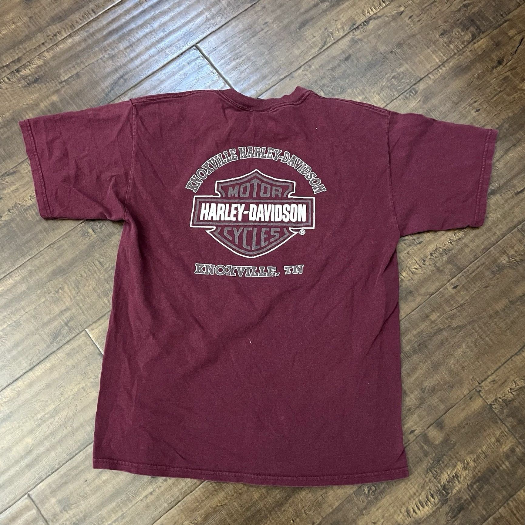Harley Davidson VINTAGE Harley-Davidson Flame Engine V-Twin Shirt Large Tennessee Eagle Burgundy Size US L / EU 52-54 / 3 - 4 Thumbnail