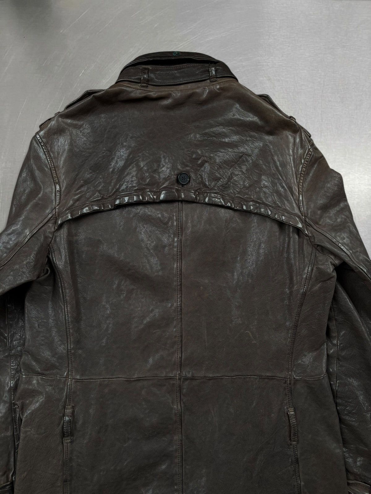Neil Barrett Neil Barrett leather trench coat in dark brown Size US M / EU 48-50 / 2 - 6 Thumbnail