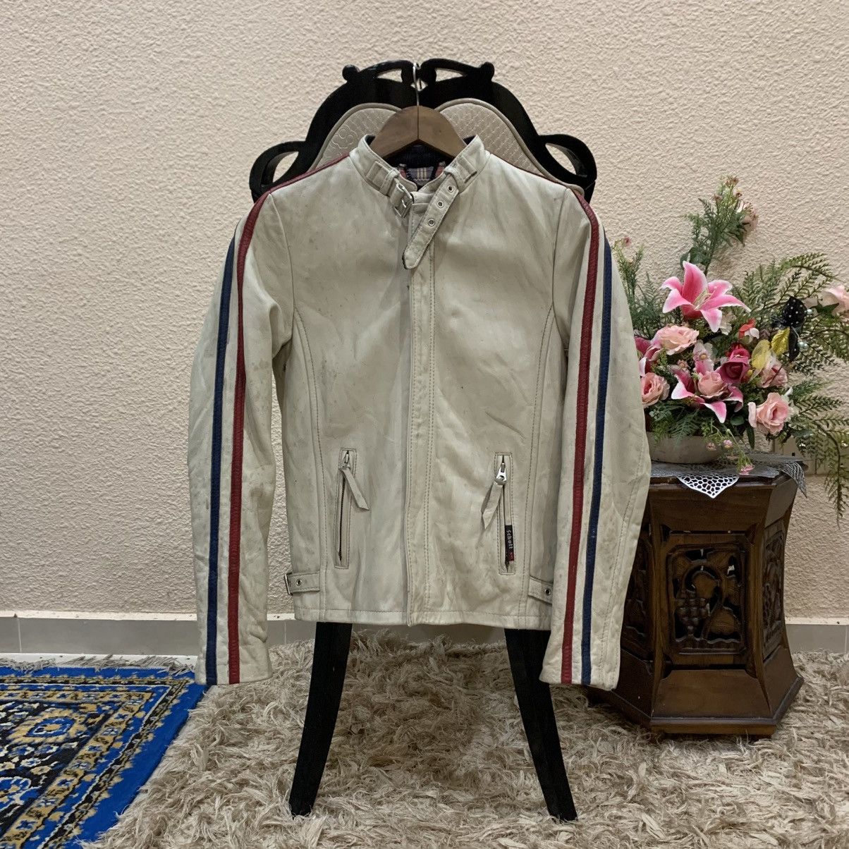 ☀️Vintage Schott biker cafe racer leather jacket