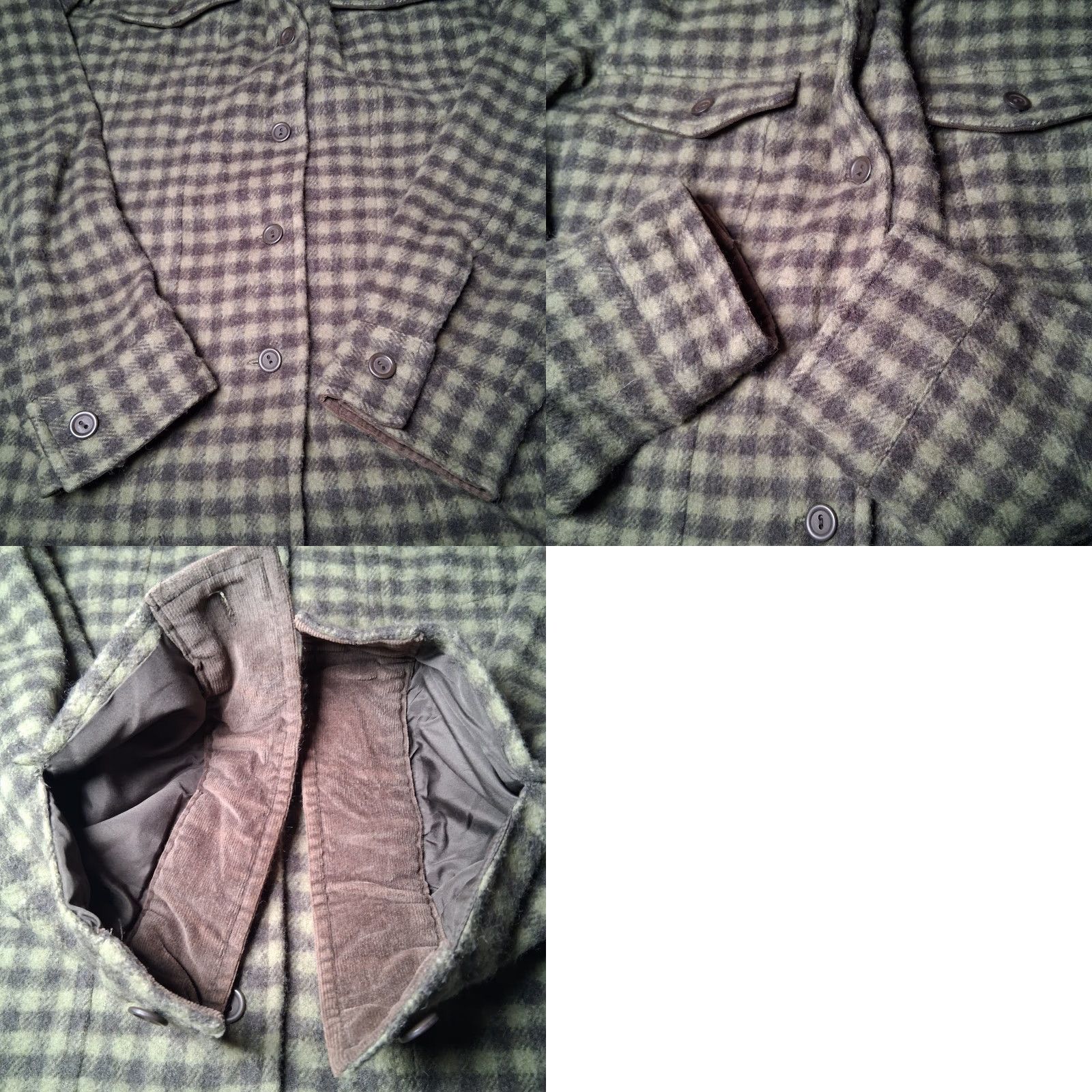 Denim & Co. VINTAGE Denim & Co Shirt Jacket Women S Green Plaid Wool Blend Button Up Size S / US 4 / IT 40 - 10 Thumbnail