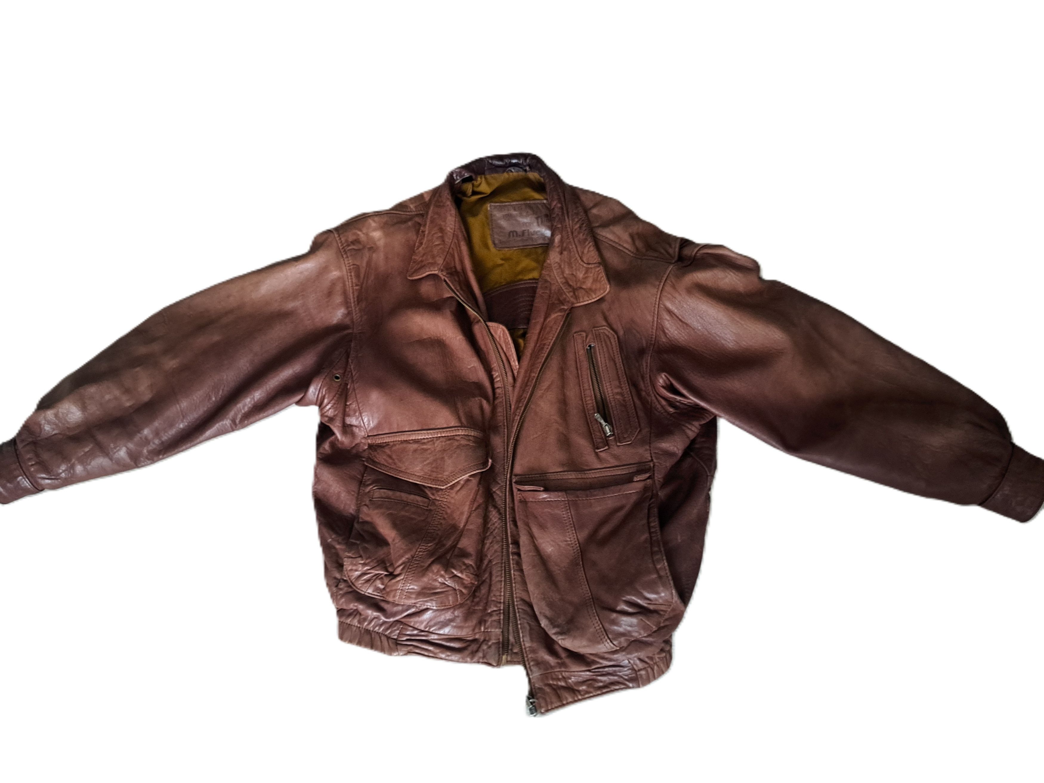 Other Brown leather bomber jacket Size US L / EU 52-54 / 3 - 1 Thumbnail