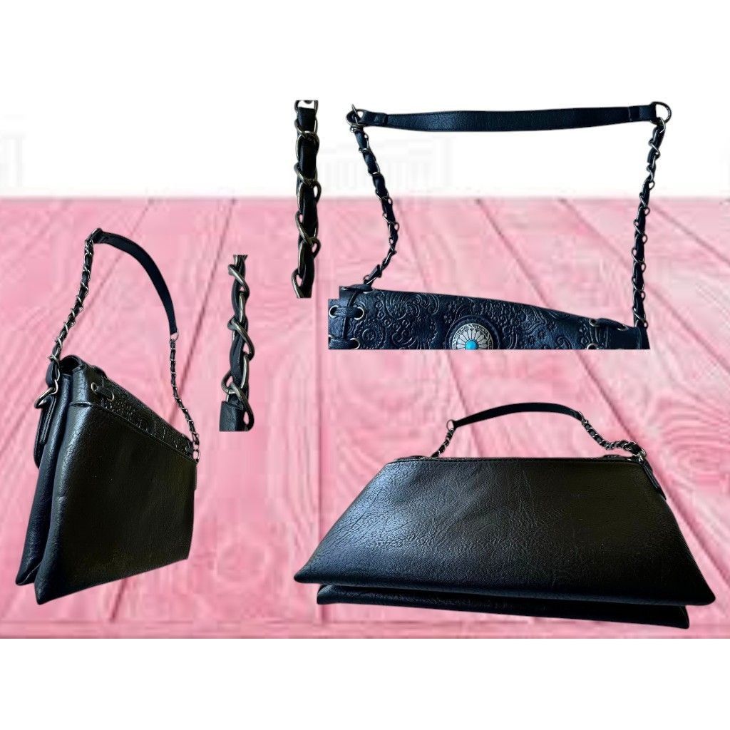 Other Sam Hadley Shoulder Bag Black Vegan Leather Western Tooled S Size ONE SIZE - 10 Thumbnail