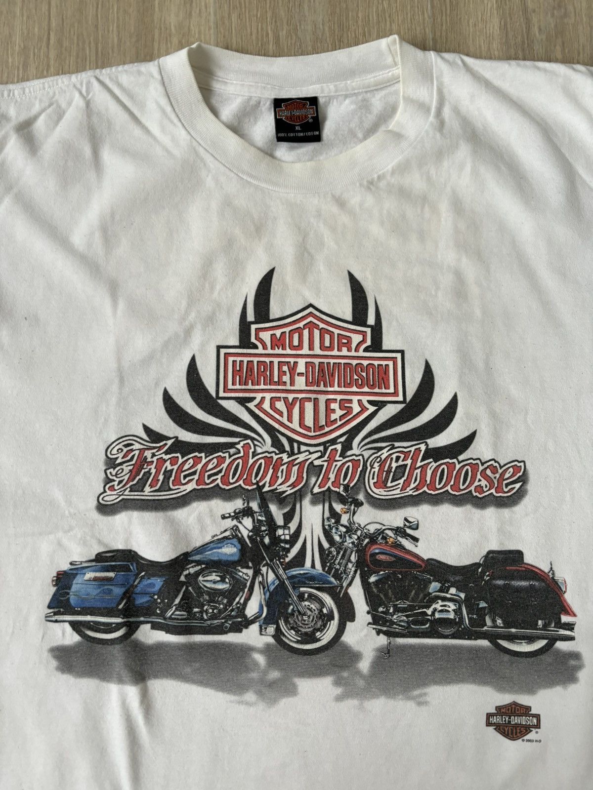 Harley Davidson × Vintage Vintage Harley Davidson t shirt 90s Size US XL / EU 56 / 4 - 4 Thumbnail