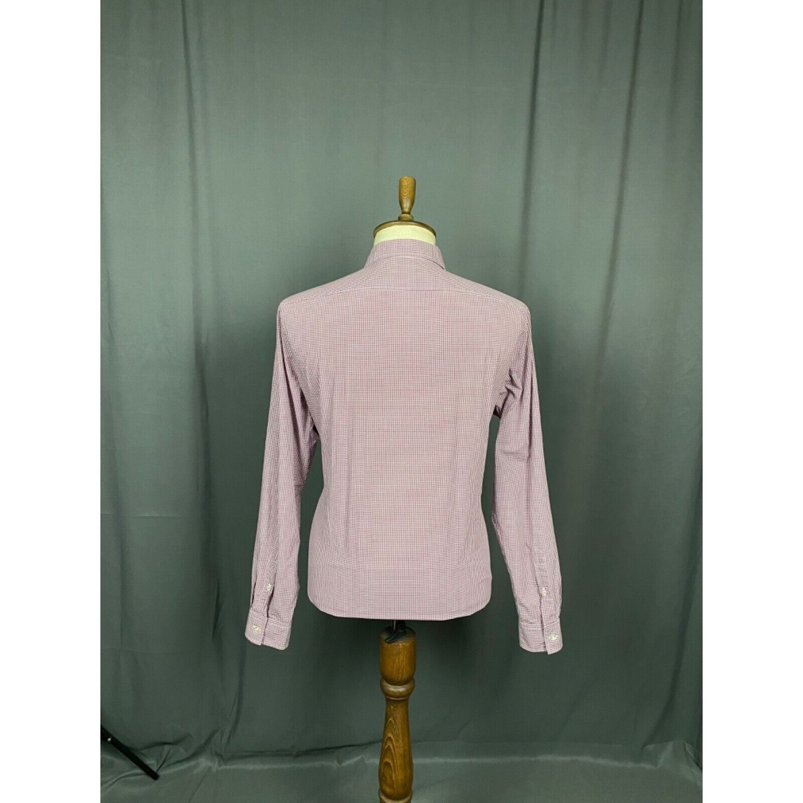 Burberry Burberry Small Logo Men's Red White Checked Longsleeve Shirt Size US L / EU 52-54 / 3 - 7 Thumbnail