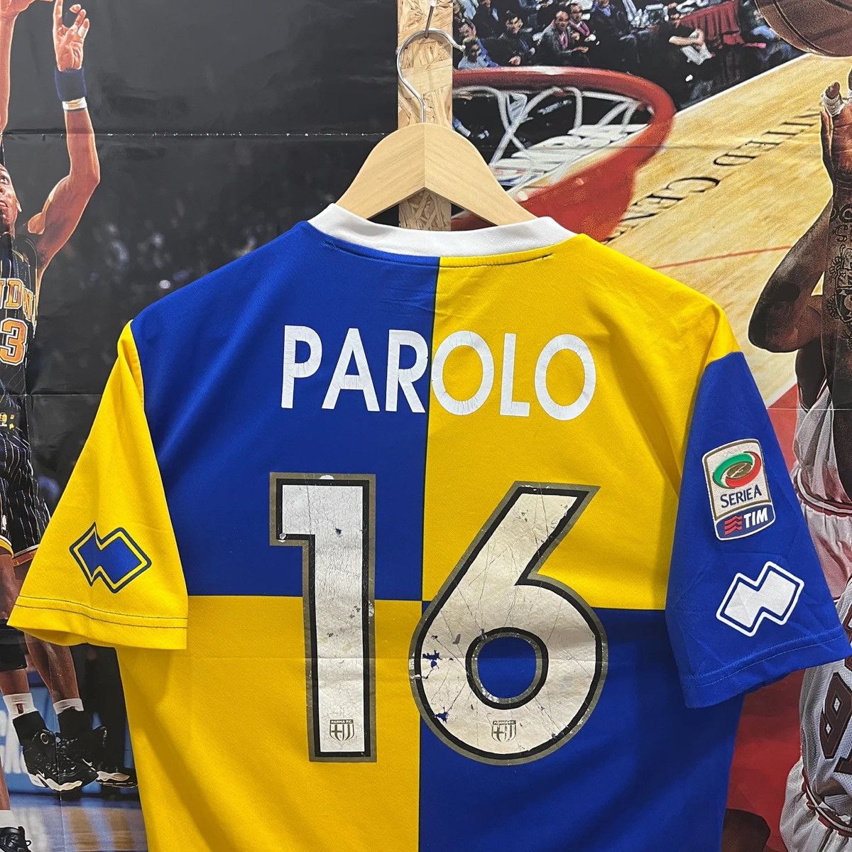 Errea Parma 2013-14 Away Parolo Match Worn Football Jersey Shirt Size US L / EU 52-54 / 3 - 4 Thumbnail