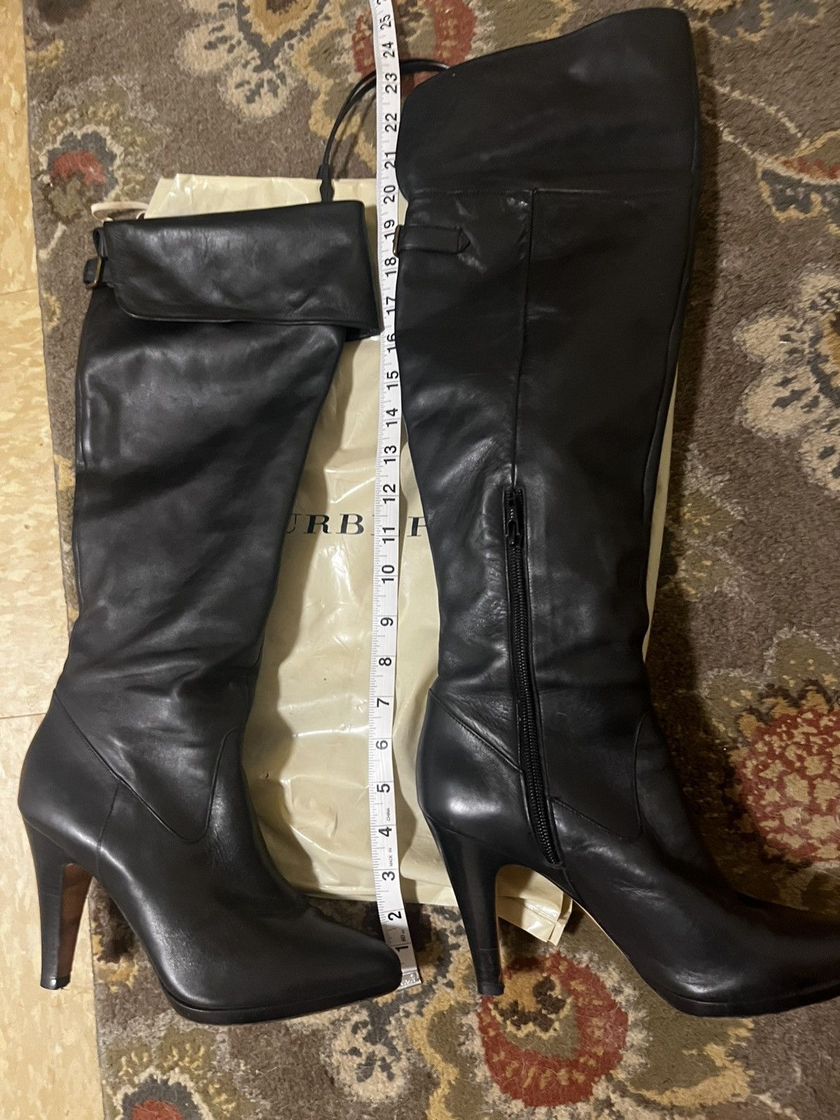 Banana Republic BR BLACK LEATH OVER KNEE VINTAGE BOOT Size US 8.5 / IT 38.5 - 5 Thumbnail