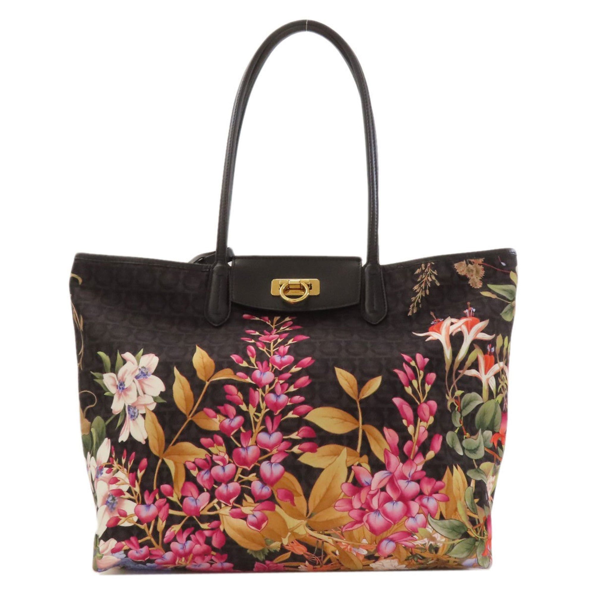 Salvatore Ferragamo Salvatore Ferragamo Flower Gancini Motif Tote Bag, Nylon, Women's, Size ONE SIZE - 1 Thumbnail