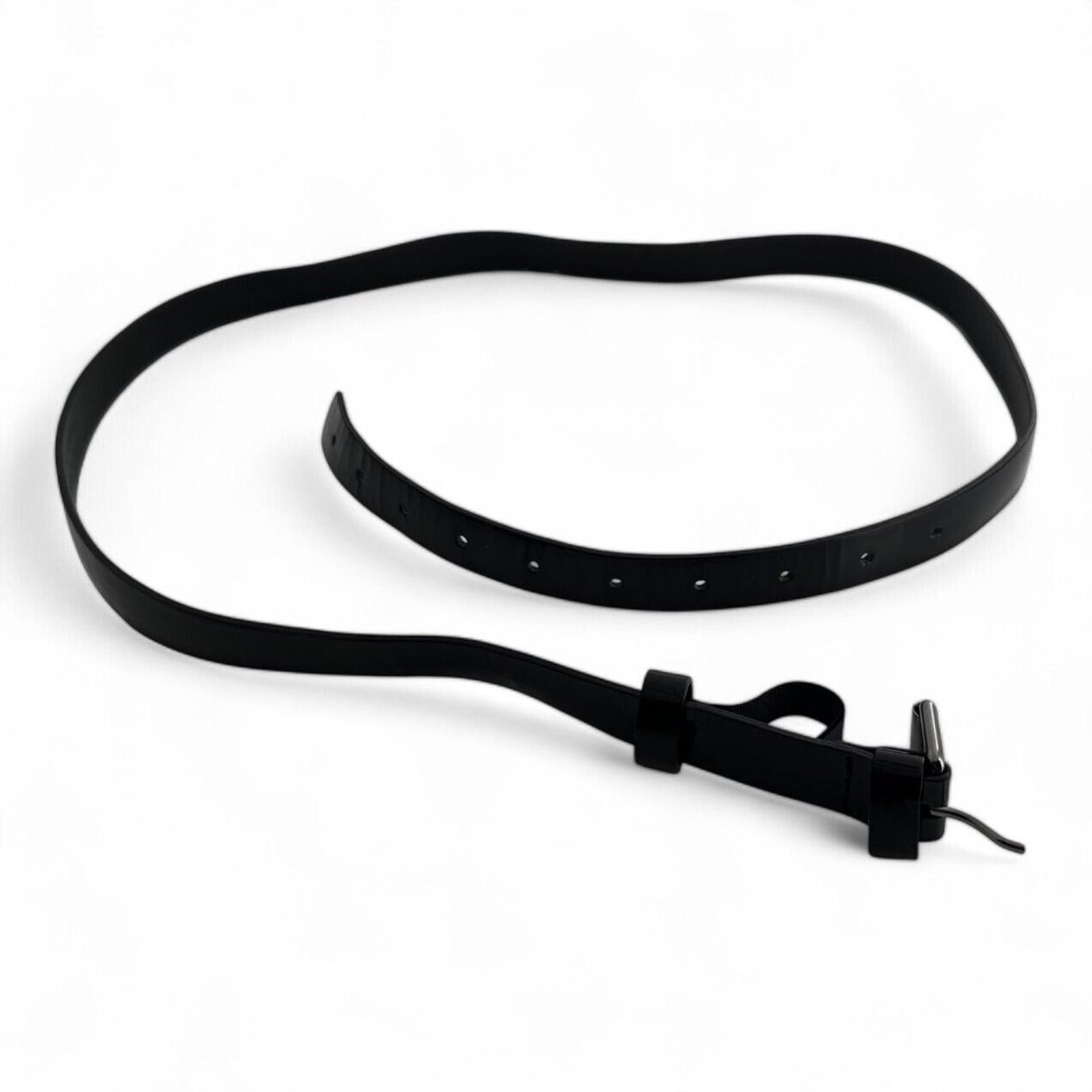 Ermanno Scervino Ermanno Scervino Thin Black Patent Leather Belt Size 45 Size 44 - 3 Thumbnail