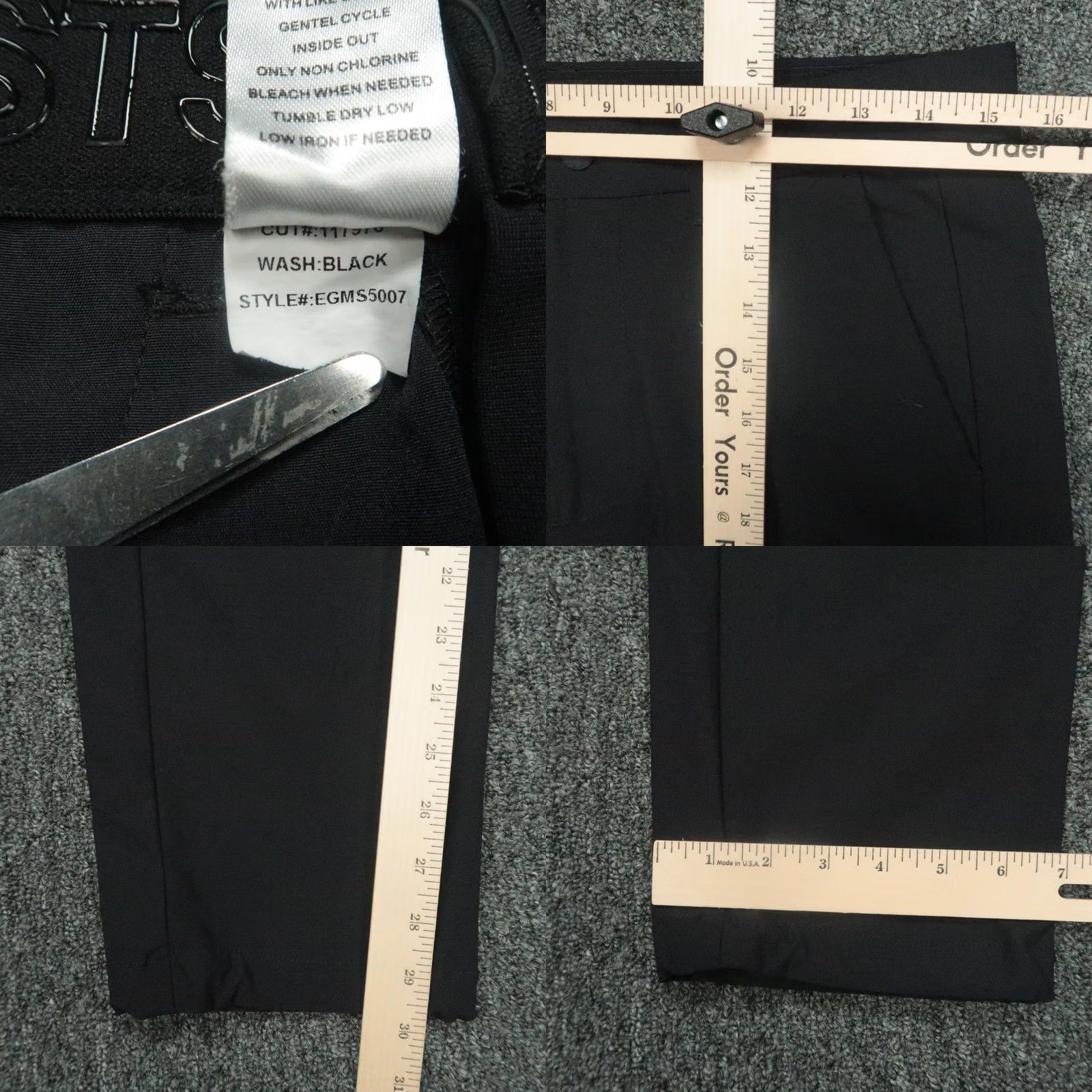 Vintage Eastside Golf Pants Mens 30x30 Black Tech Trousers Chino Straight Pockets Belt Loop Zipper Fly Regular Inseam 30 Casual Golfing Workwear Size US 30 / EU 46 - 8 Thumbnail