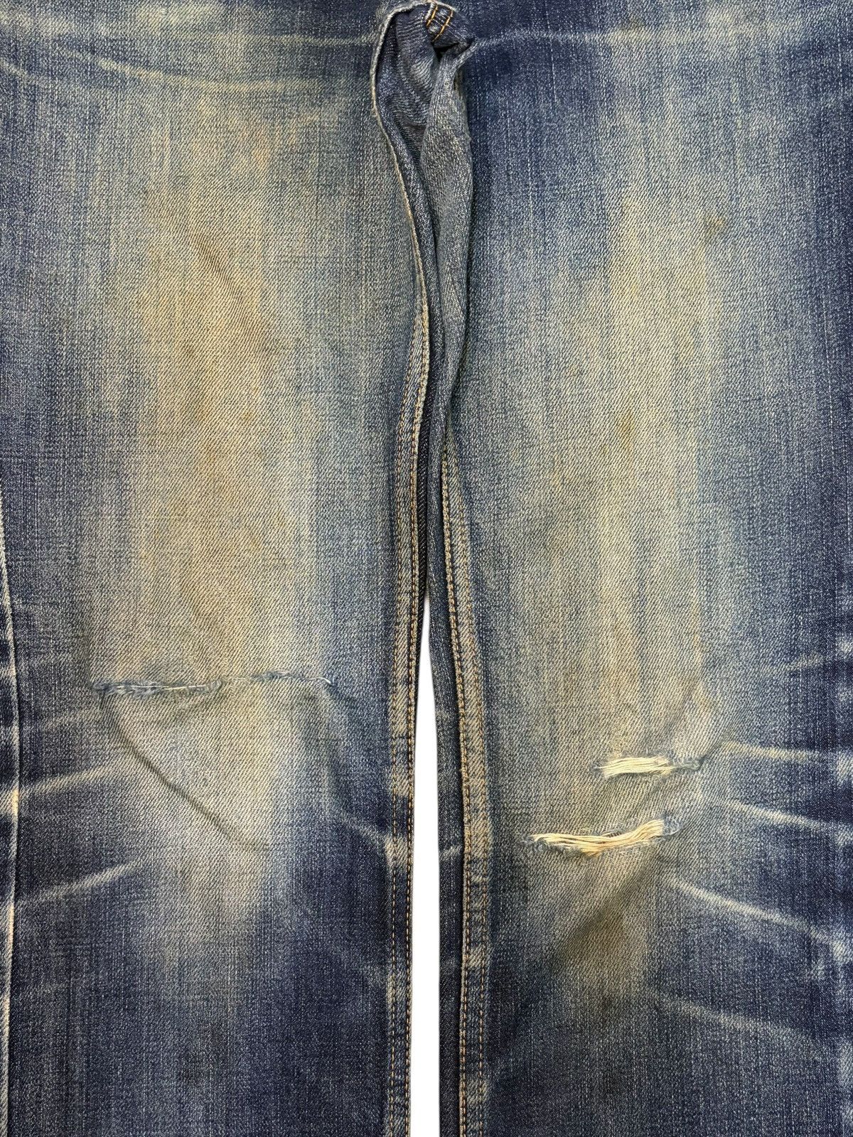 Lucien Pellat-Finet Vintage Japanese Brand Skull Embroidered Distress Jeans Size 29" - 3 Thumbnail