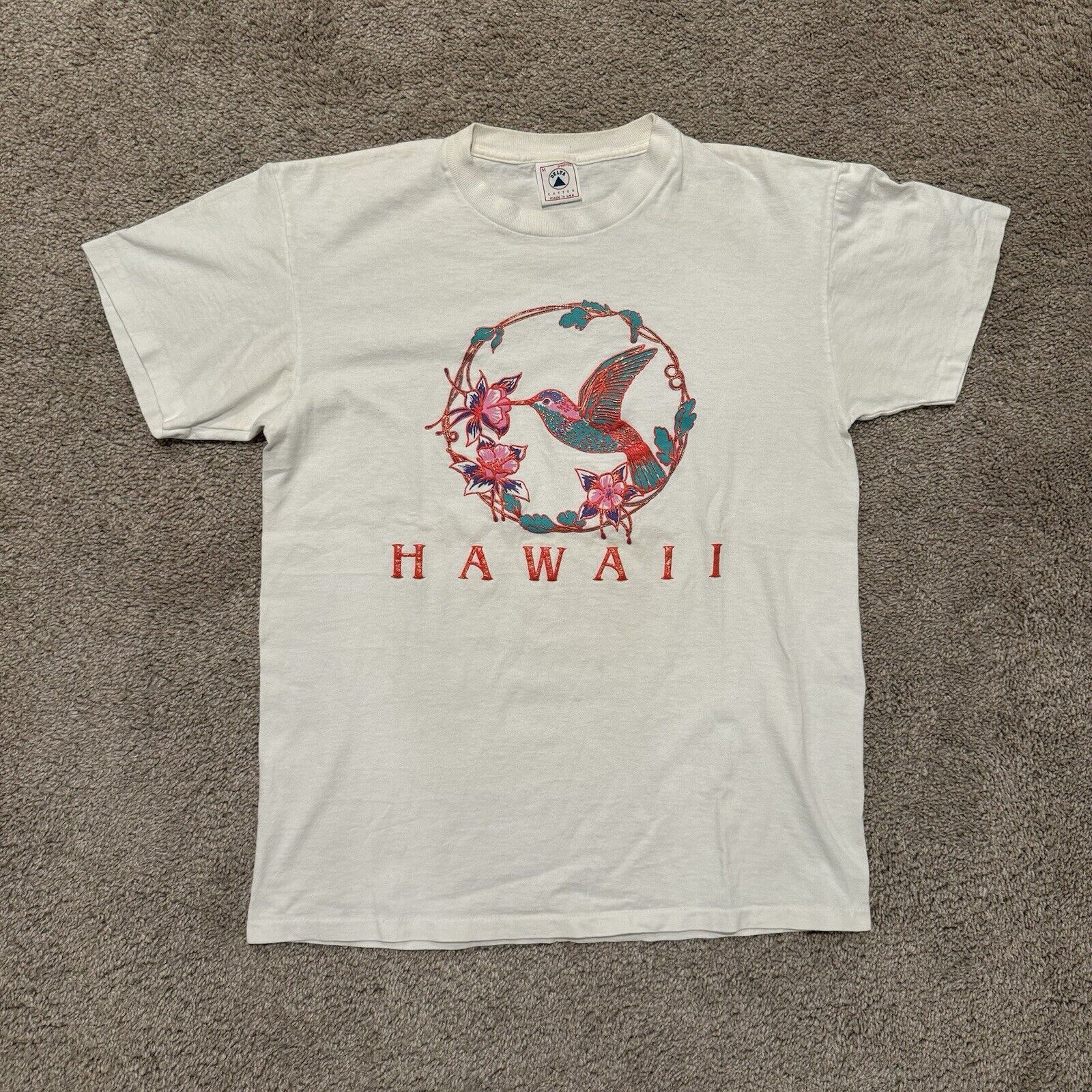 Delta Vintage 90s Single Stitch Hawaii Hummingbird T-shirt Size M Size US M / EU 48-50 / 2 - 1 Thumbnail
