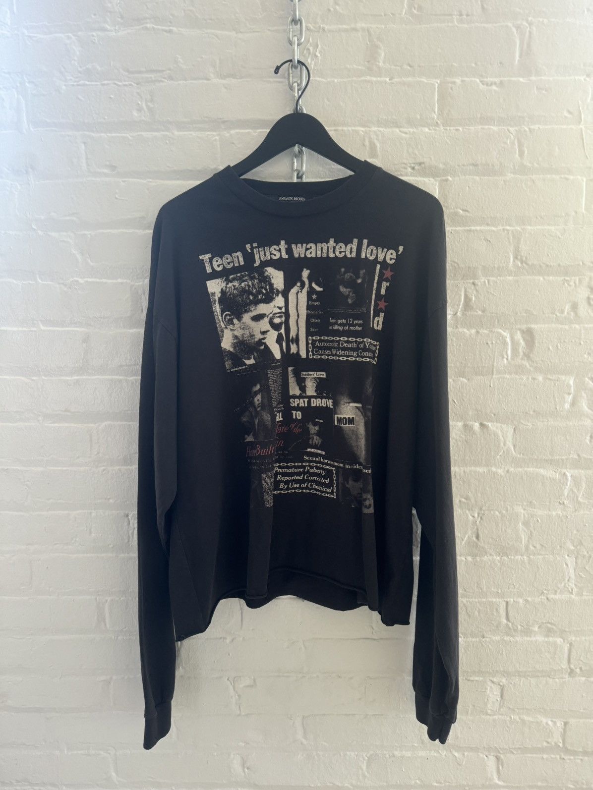 Enfants Riches Deprimes Enfants Riches Déprimés Teen ‘just wanted love’ longsleeve Size US L / EU 52-54 / 3 - 1 Thumbnail