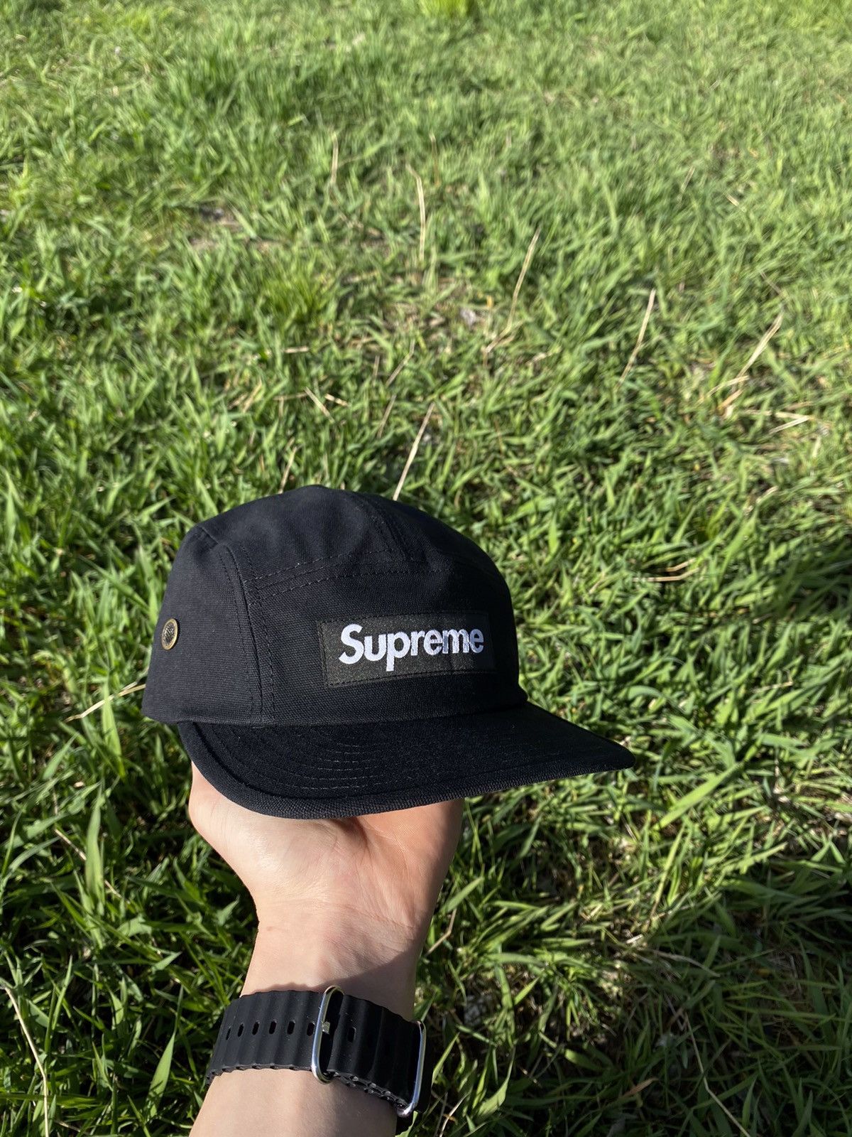Supreme Supreme Camp 5 Panel Hat Cap Black | Grailed