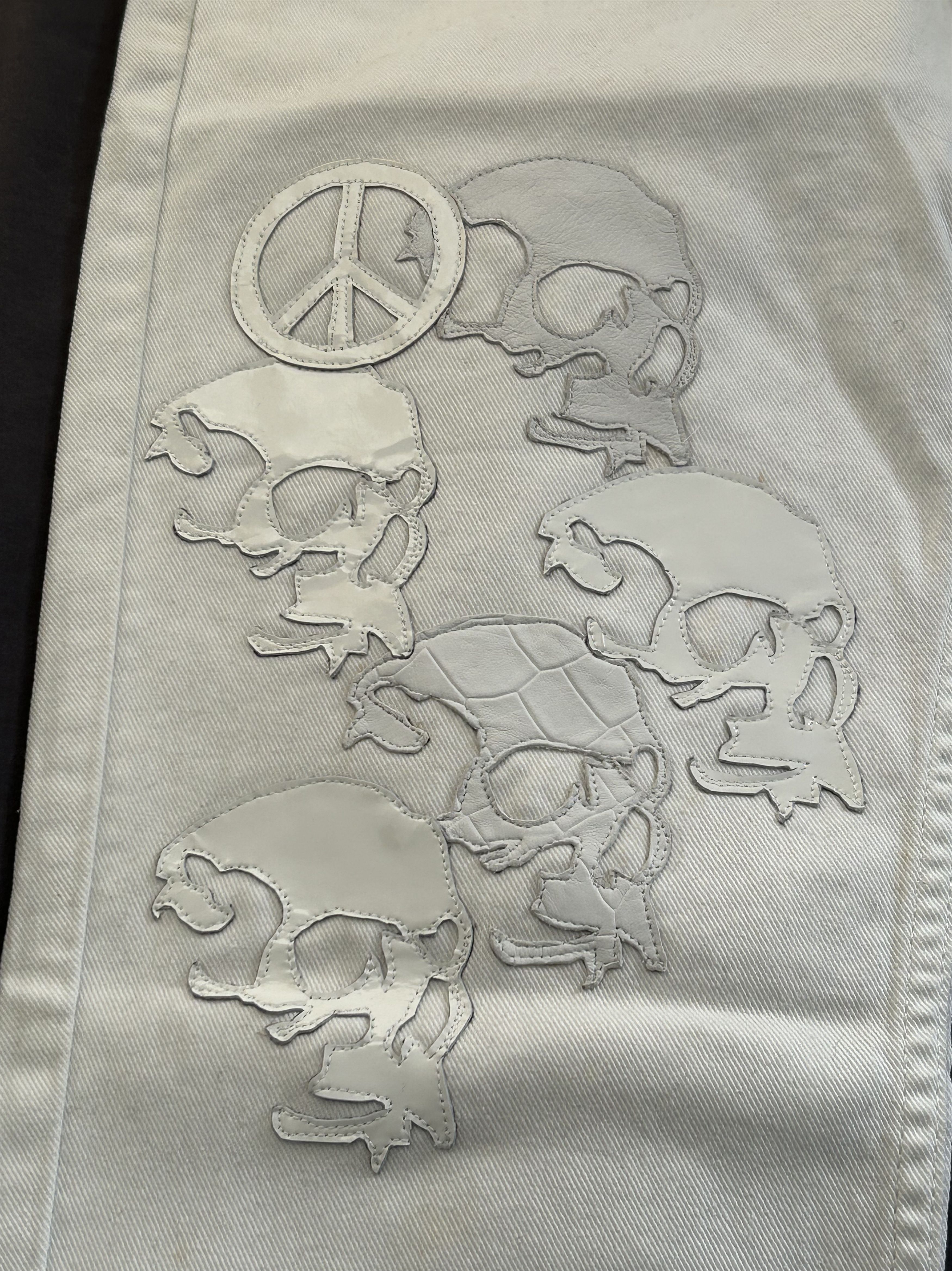 BV By Bodega Vengeance - Peace Over Chaos "White Out" Jeans Size US 30 / EU 46 - 2 Thumbnail