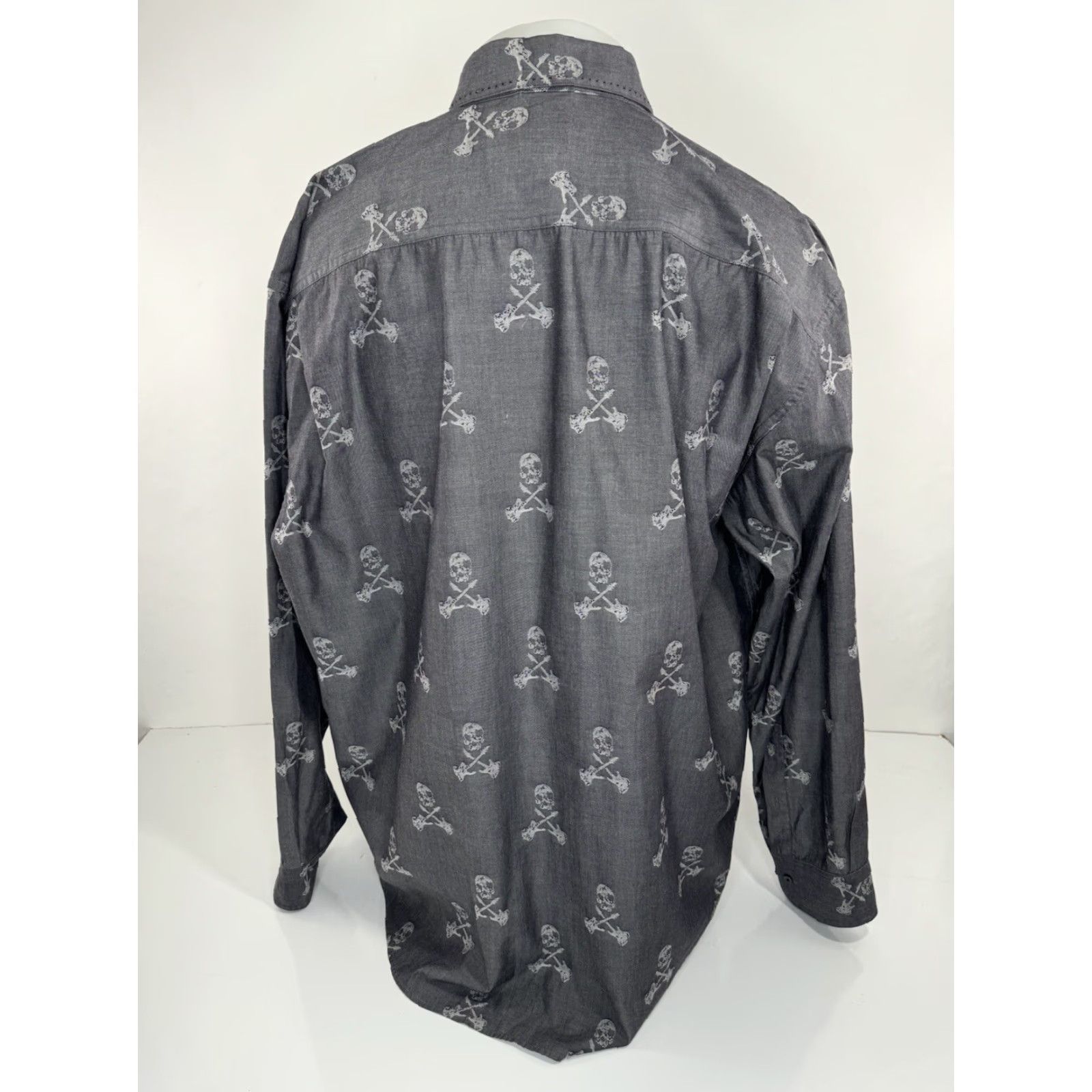 Nat Nast NAT NAST - SKULL & GUITAR CROSSBONES Rock & Roll Mens XL Shirt Size US XL / EU 56 / 4 - 5 Thumbnail