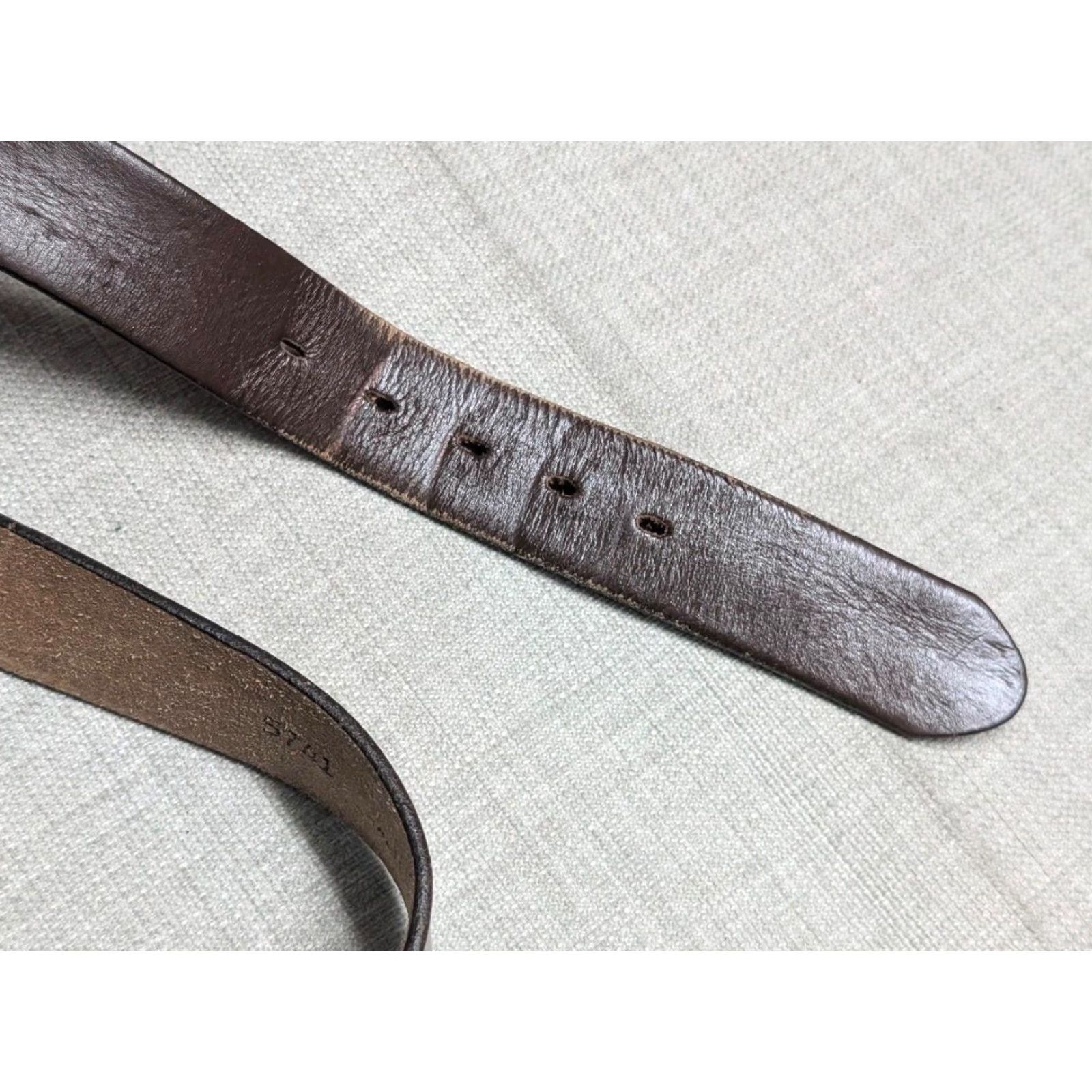 Vintage VINTAGE WESTERN Belt USA Made 36 Brown Cowhide Leather Buckle Rodeo Cowboy Men Belt Size 36 - 6 Thumbnail